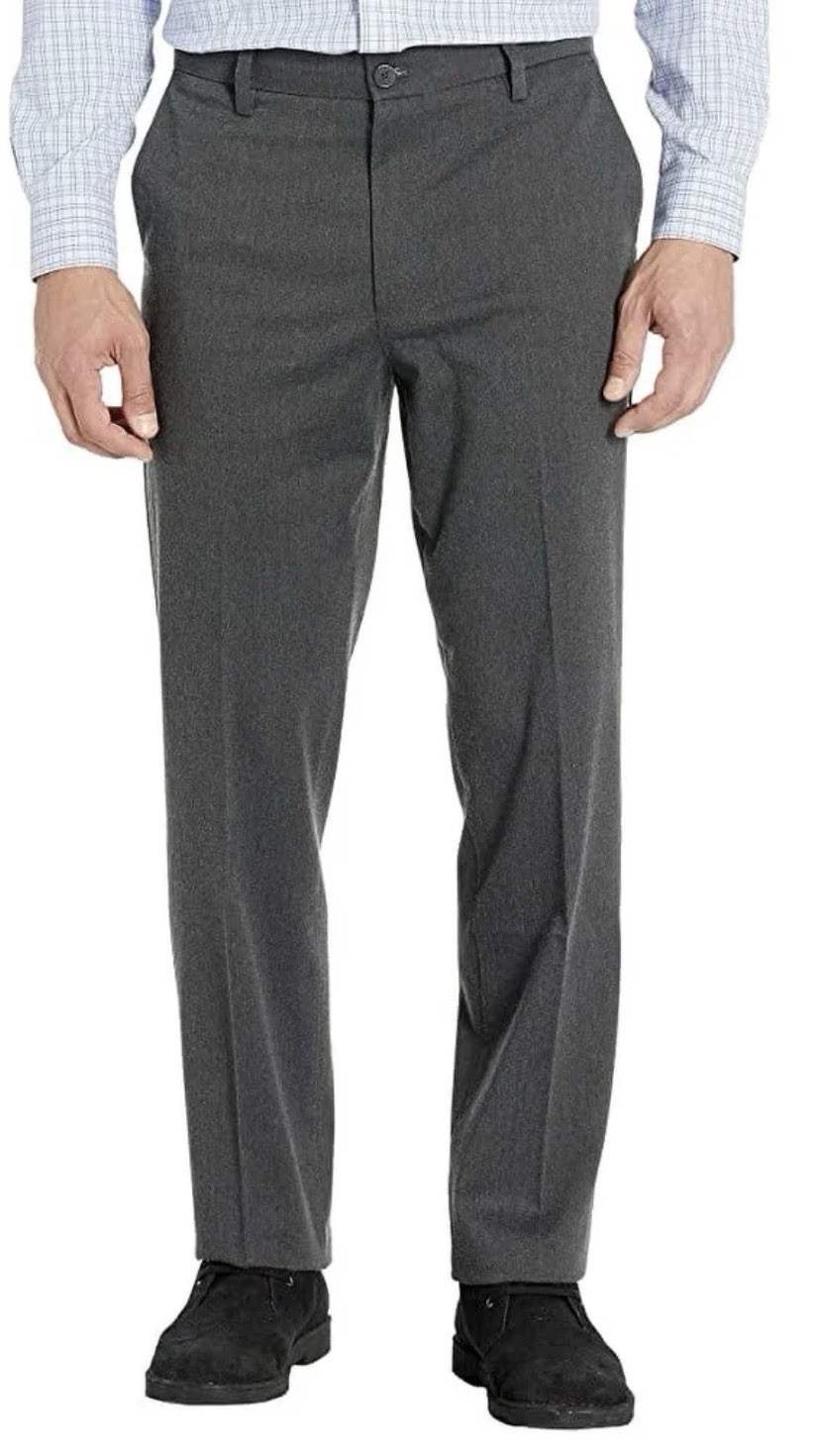 DOCKERS Signature Khaki LUX COTTON STRETCH Classic Fit Pants-Charcoal Heather