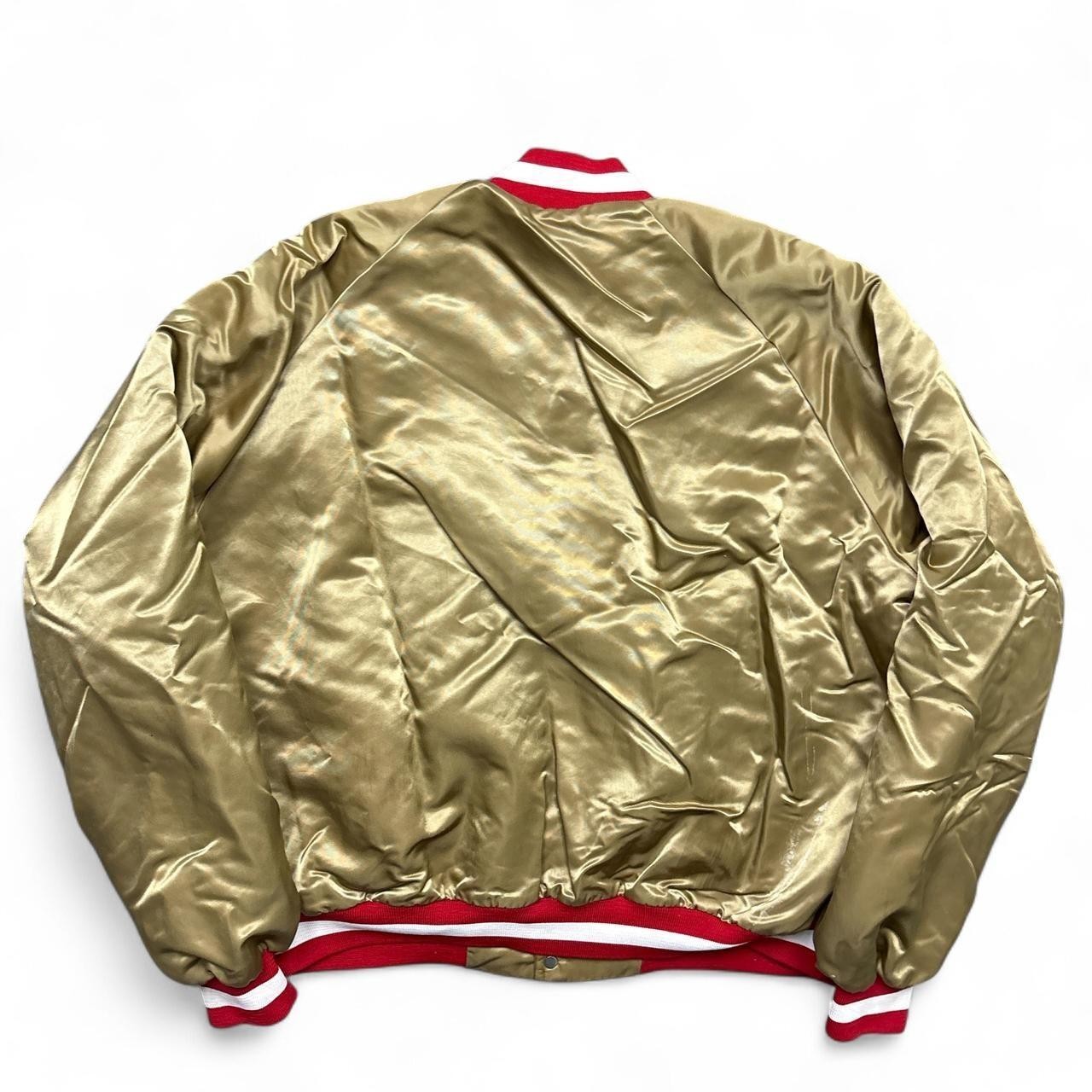 Vintage San Francisco 49ers Satin Bomber Jacket Mens XL 90s Chalk Line Gold USA Vintage San Francisco 49ers Satin Bomber Jacket Mens XL 90s Chalk Line Gold USA