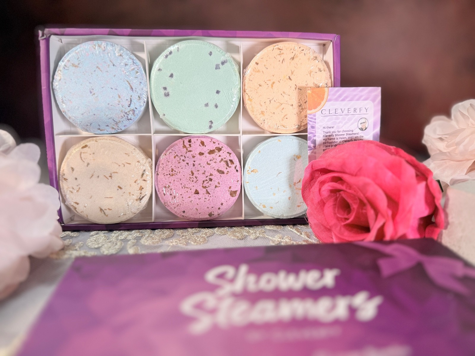 Cleverfy Shower Steamers 6 Pack Aromatherapy Essential Oils NEW/Sealed