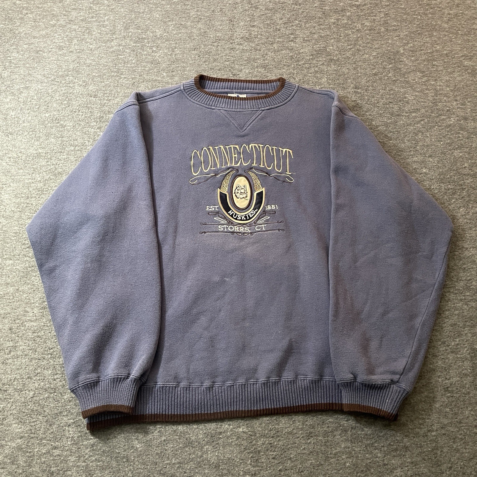Vtg University Of Connecticut Pullover Sweatshirt Men’s Large UConn Huskies 90s