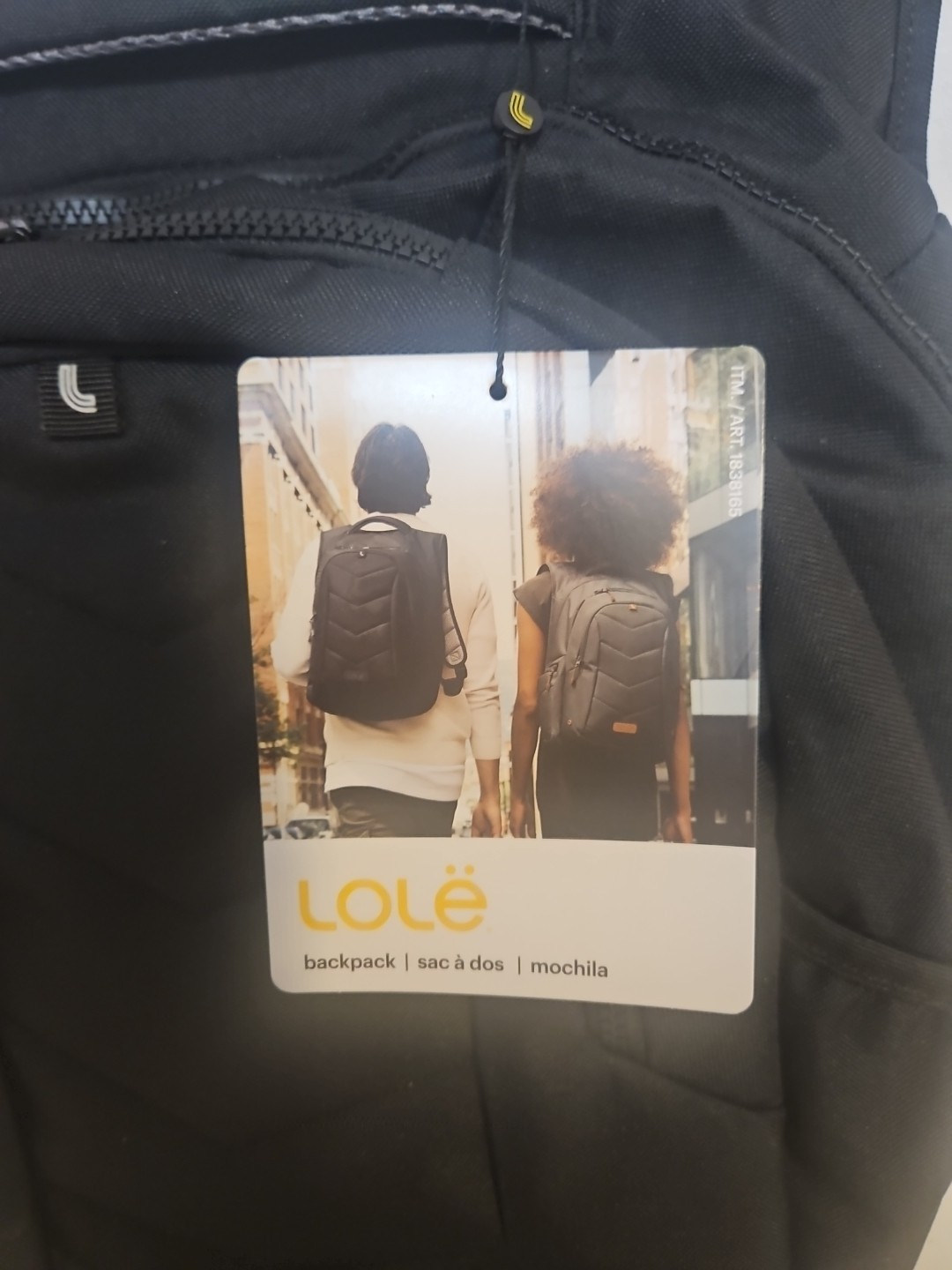 Lole Quilted Laptop Backpack Bag - Black - Fits 17 in. - Padded - Luggage Strap