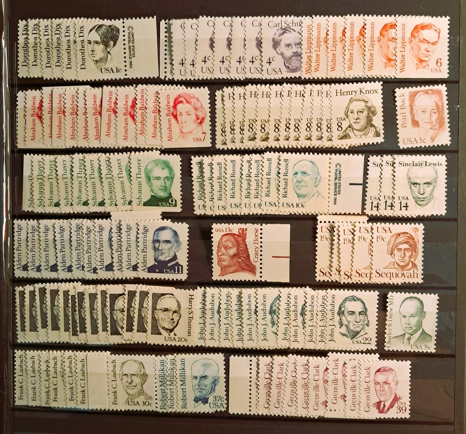 HUGE 400‑Stamp U.S. FAMOUS AMERICANS Lot – MNH $70 FACE VALUE. 