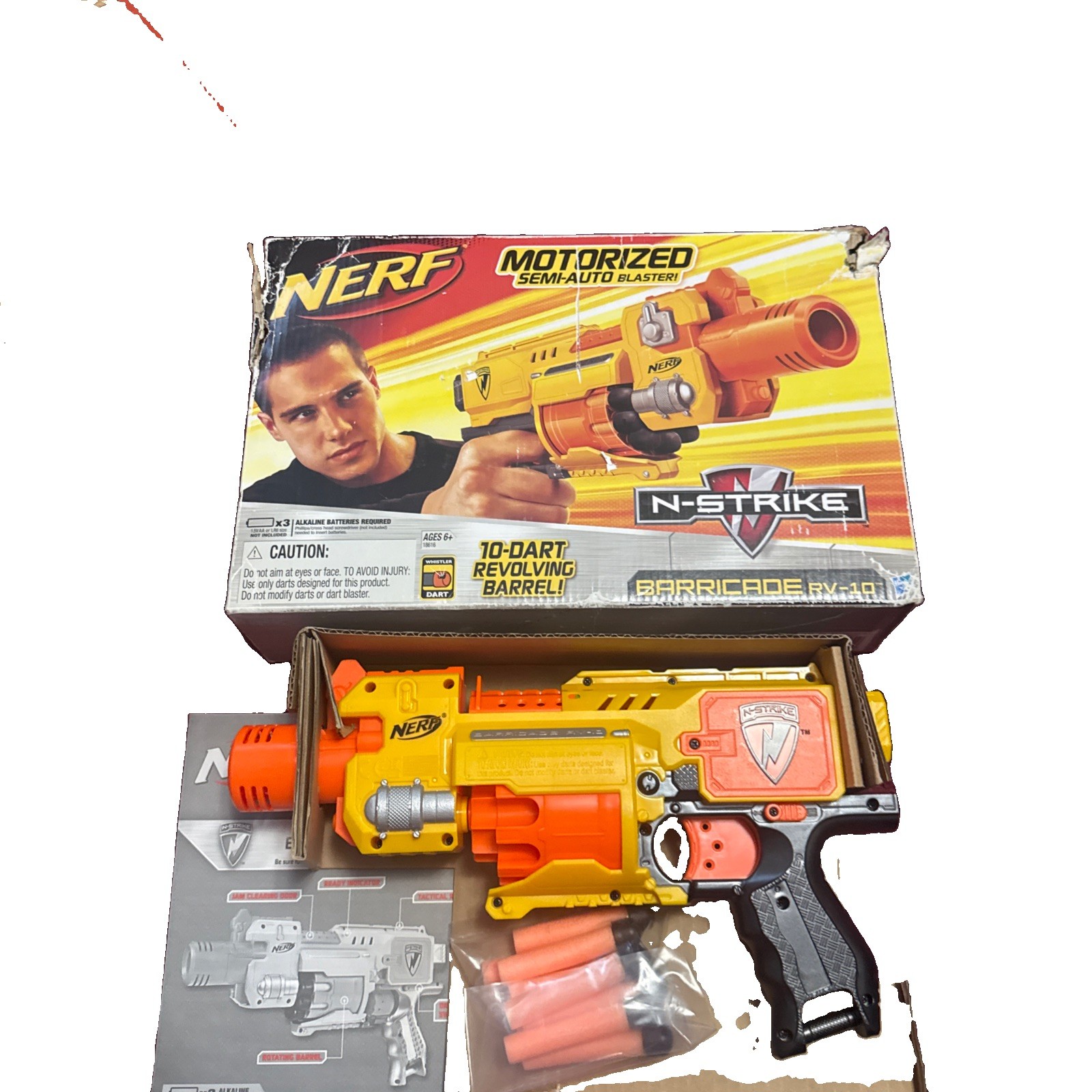 **NEW IN BOX**NERF N-Strike Barricade RV-10 Motorized Semi-Auto Blaster *Rare*