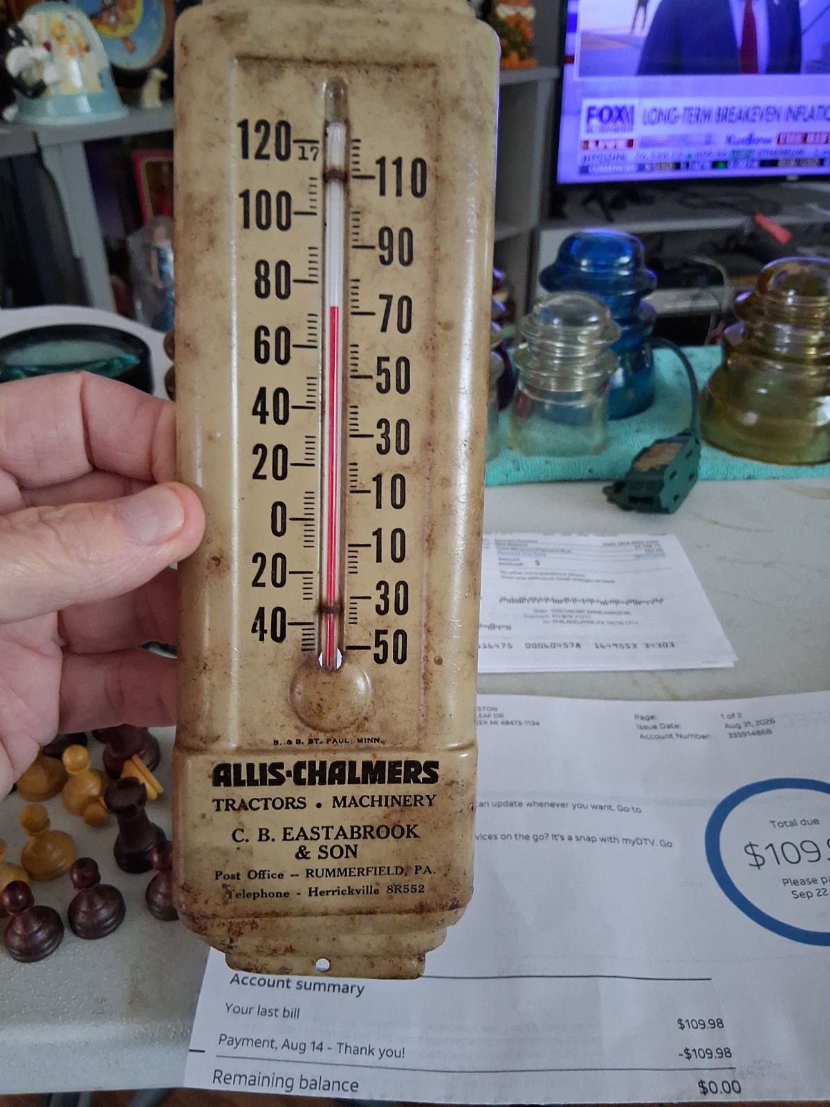 Vintage Allis Chalmers Tractors Thermometer Vintage Allis Chalmers Tractors Thermometer