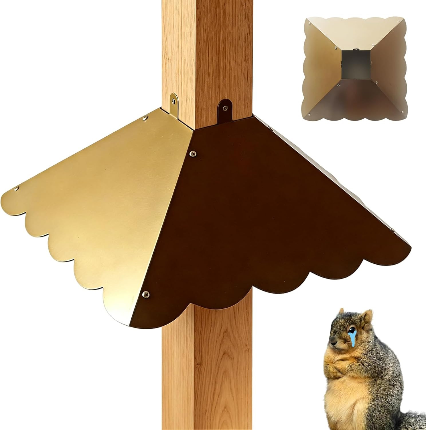 Upgraded Antique Bronze Metal Squirrel Baffle for 4X4 Post, 17 Inch for Bird Fee Upgraded Antique Bronze Metal Squirrel Baffle for 4X4 Post, 17 Inch for Bird Fee