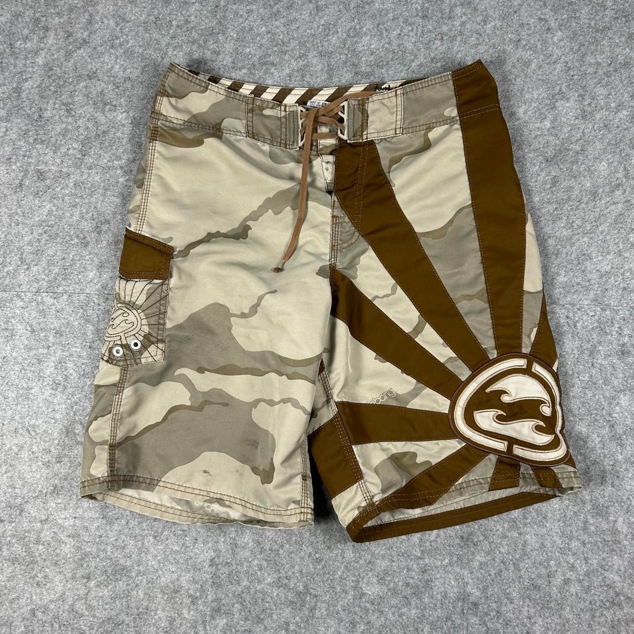 Vintage Billabong Board Shorts Camo Andy Irons Rising Sun Surf Y2K Size 32