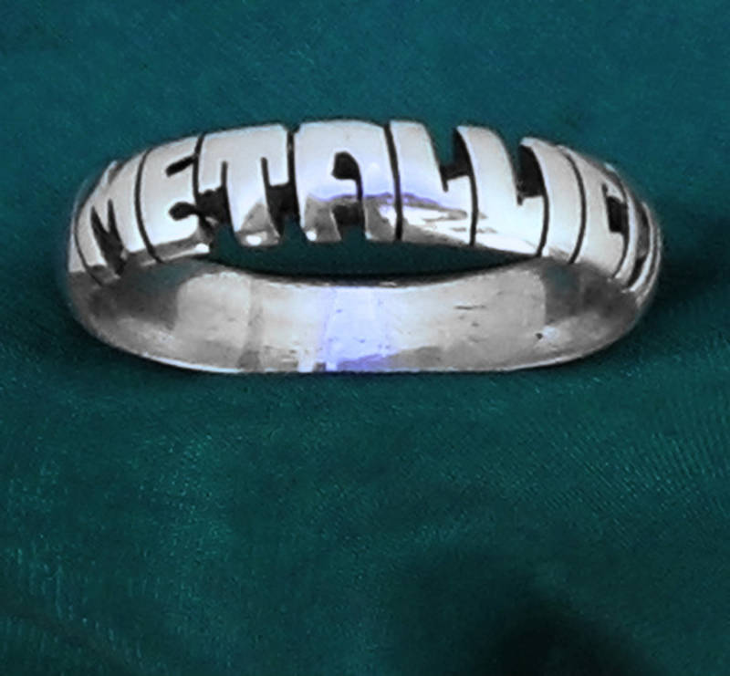 METALLICA STERLING SILVER name Ring,ANY SIZE