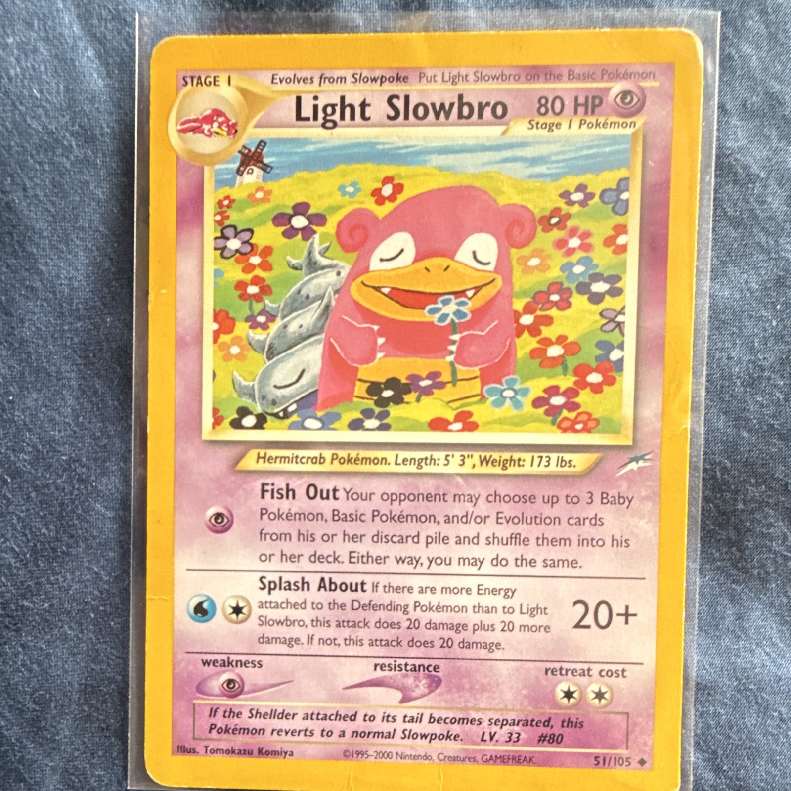 The Pokemon Company Pokemon TCG Neo Destiny Light Slowbro 51/105 Uncommon 1st Ed