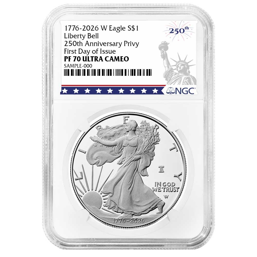 2026-W Proof $1 American Silver Eagle NGC PF70UC FDI 250th Liberty Label 2026-W Proof $1 American Silver Eagle NGC PF70UC FDI 250th Liberty Label