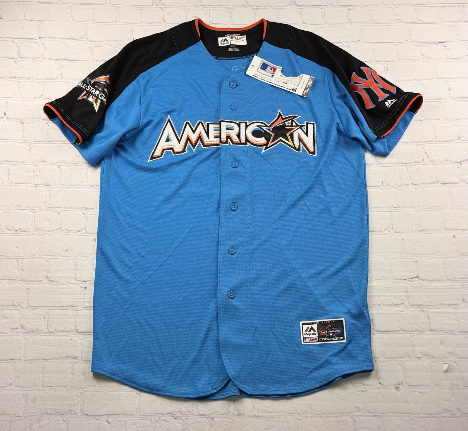 NEW MLB All Star Game Starlin Castro Yankees Jersey Majestic 2017 American 44