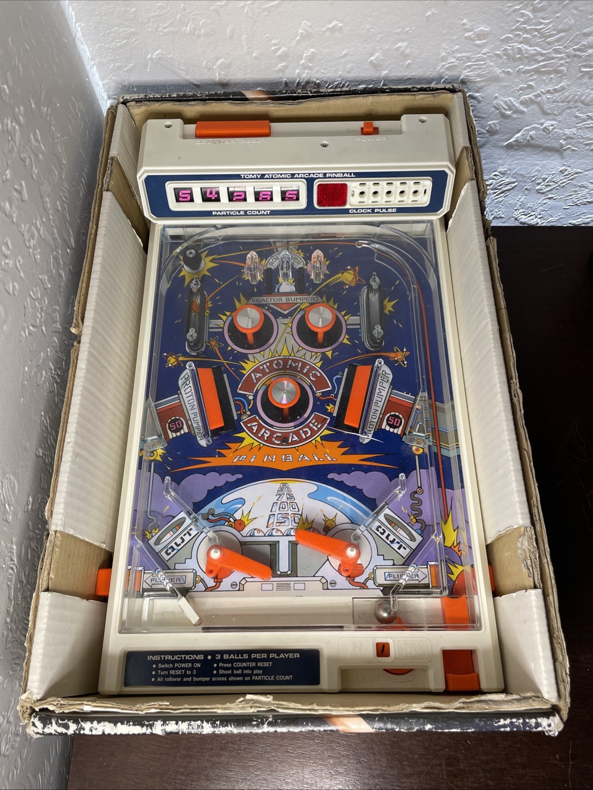 Vintage TOMY 1979 Atomic Arcade Electronic Pinball Machine Full w/ box Untested Vintage TOMY 1979 Atomic Arcade Electronic Pinball Machine Full w/ box Untested