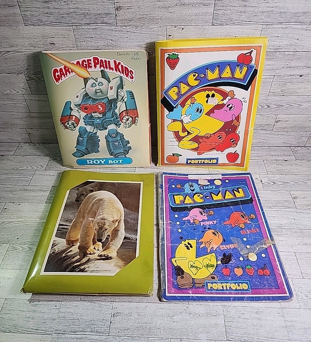Vintage 1980s School Folder Lot Garbage Pail Kids Pacman Topps Midway Portfolio Vintage 1980s School Folder Lot Garbage Pail Kids Pacman Topps Midway Portfolio