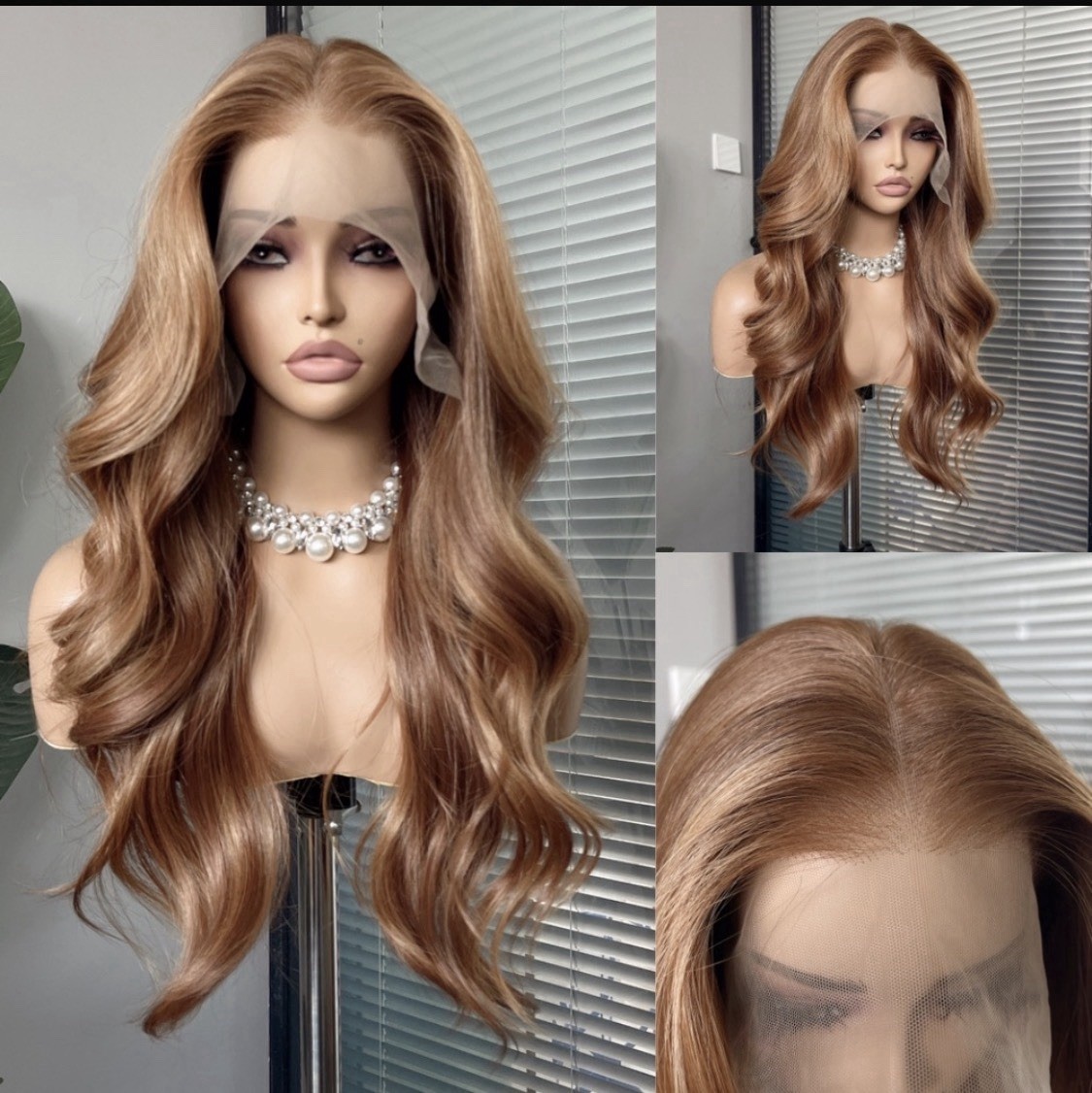 13x6 Lace Front Wig Auburn with Light Blonde Streaks Heat Safe 13x6 Lace Front Wig Auburn with Light Blonde Streaks Heat Safe