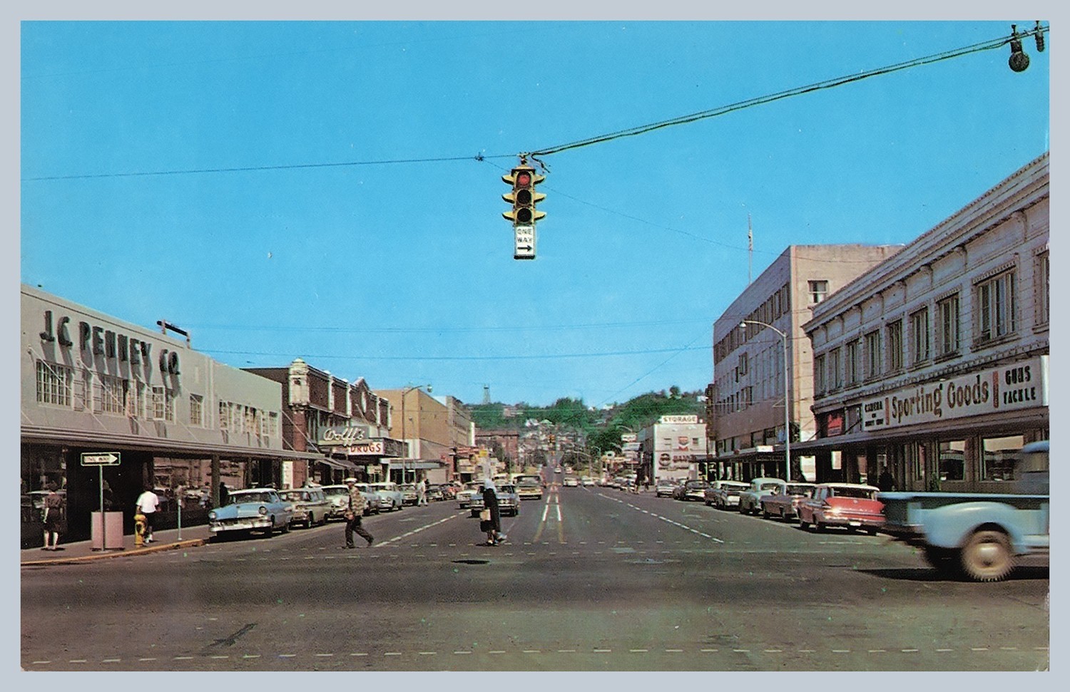 1960s Aberdeen WA Downtown Street Scene JCPenney Vintage Cars Postcard  -307