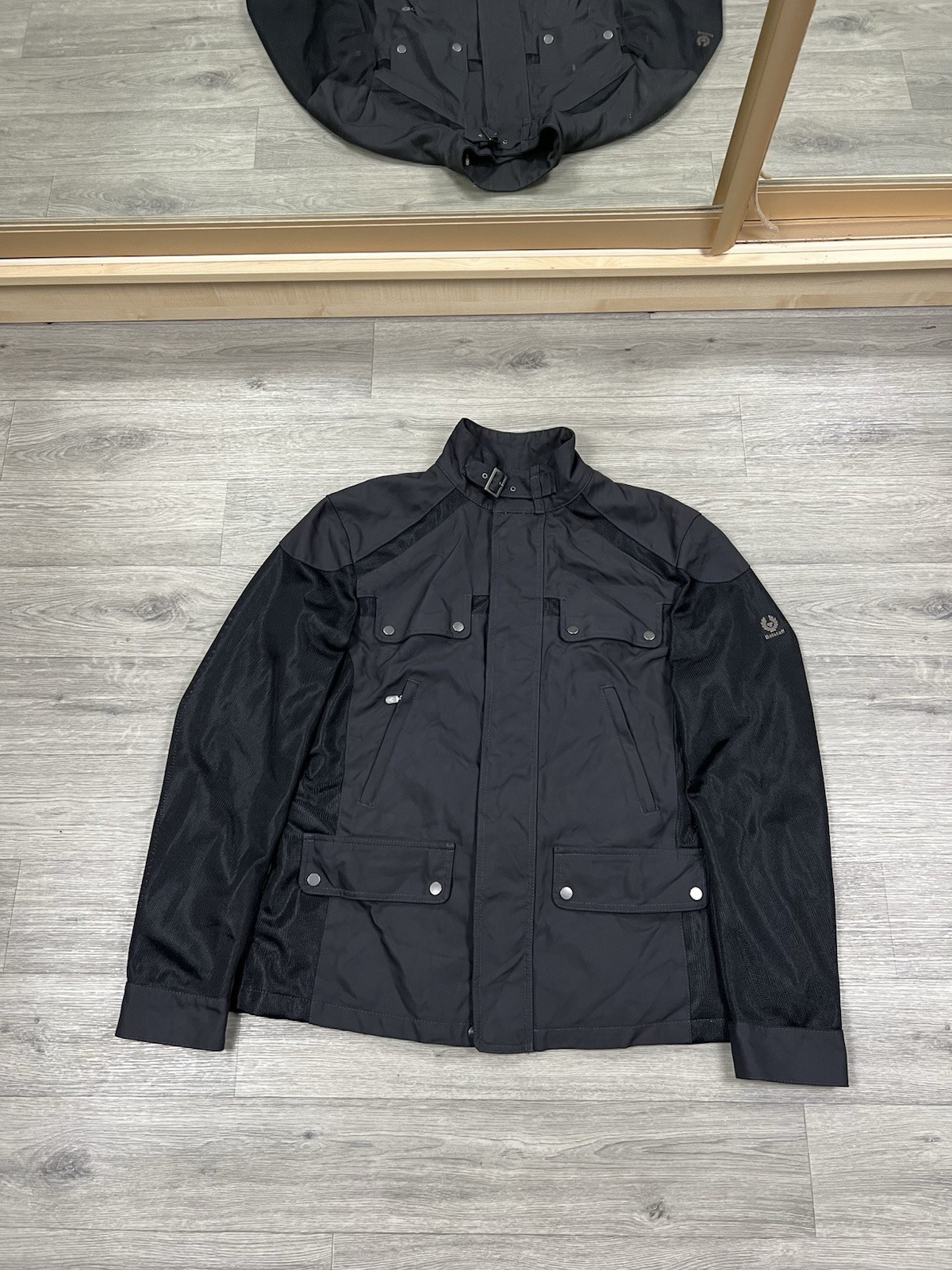Belstaff Gold Label Nylon Mesh Biker Moto Jacket Black Made in Italy Men’s XL