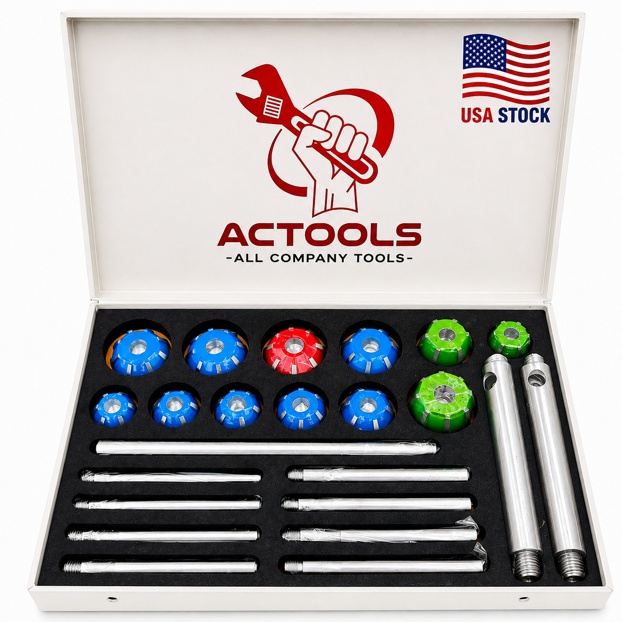 Large Carbide Mounted Valve Seat Cutter Set 30 45 70 (20 Degrees)  ACTOOLS