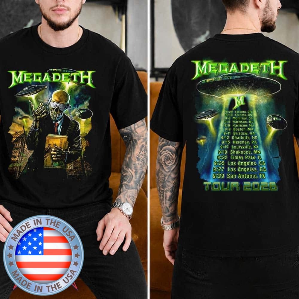 Megadeth UFOs North American Tour 2026 T-Shirt