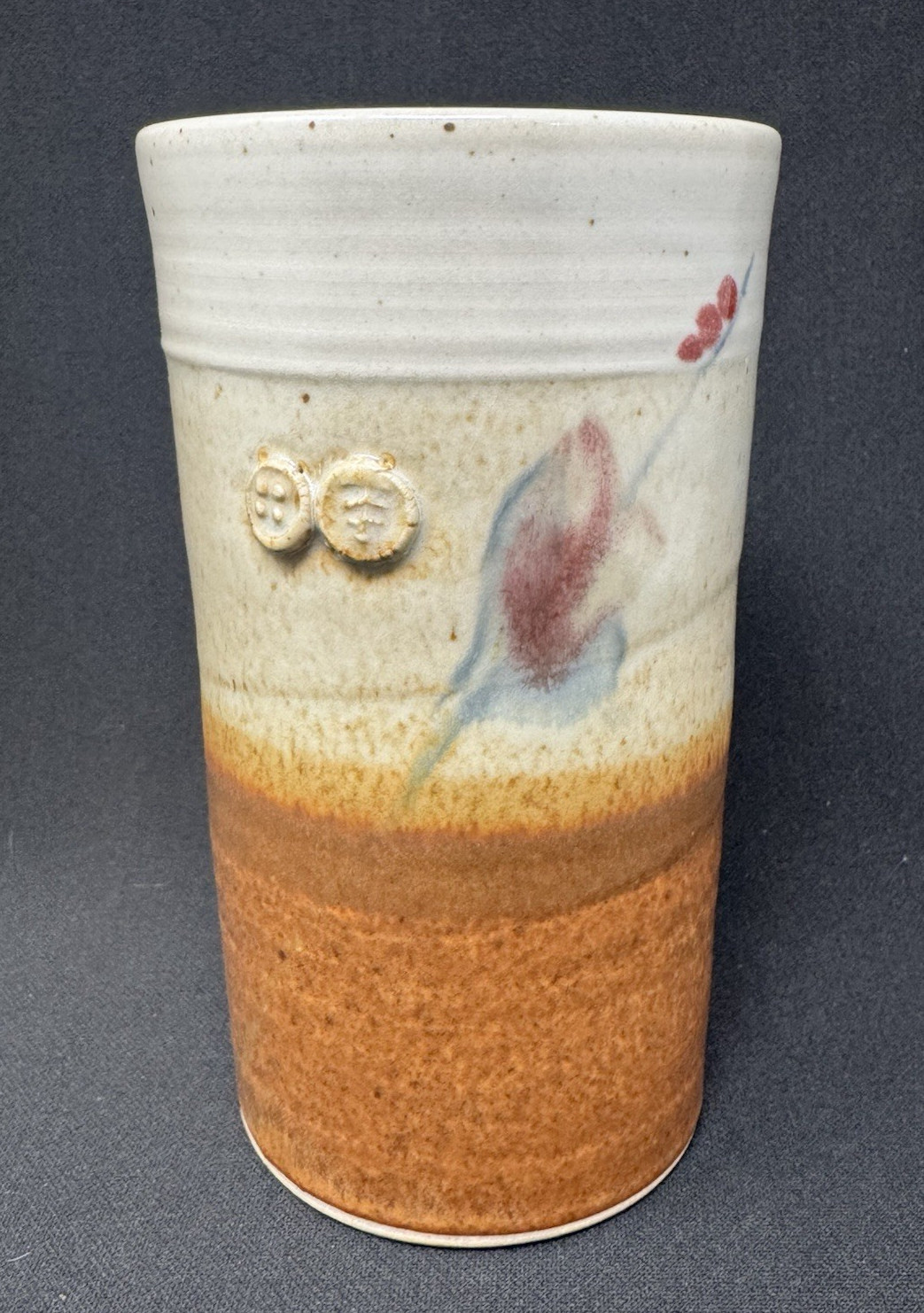 Signed Studio Art Pottery Cylindar Vase ~ McKee Signed Studio Art Pottery Cylindar Vase ~ McKee