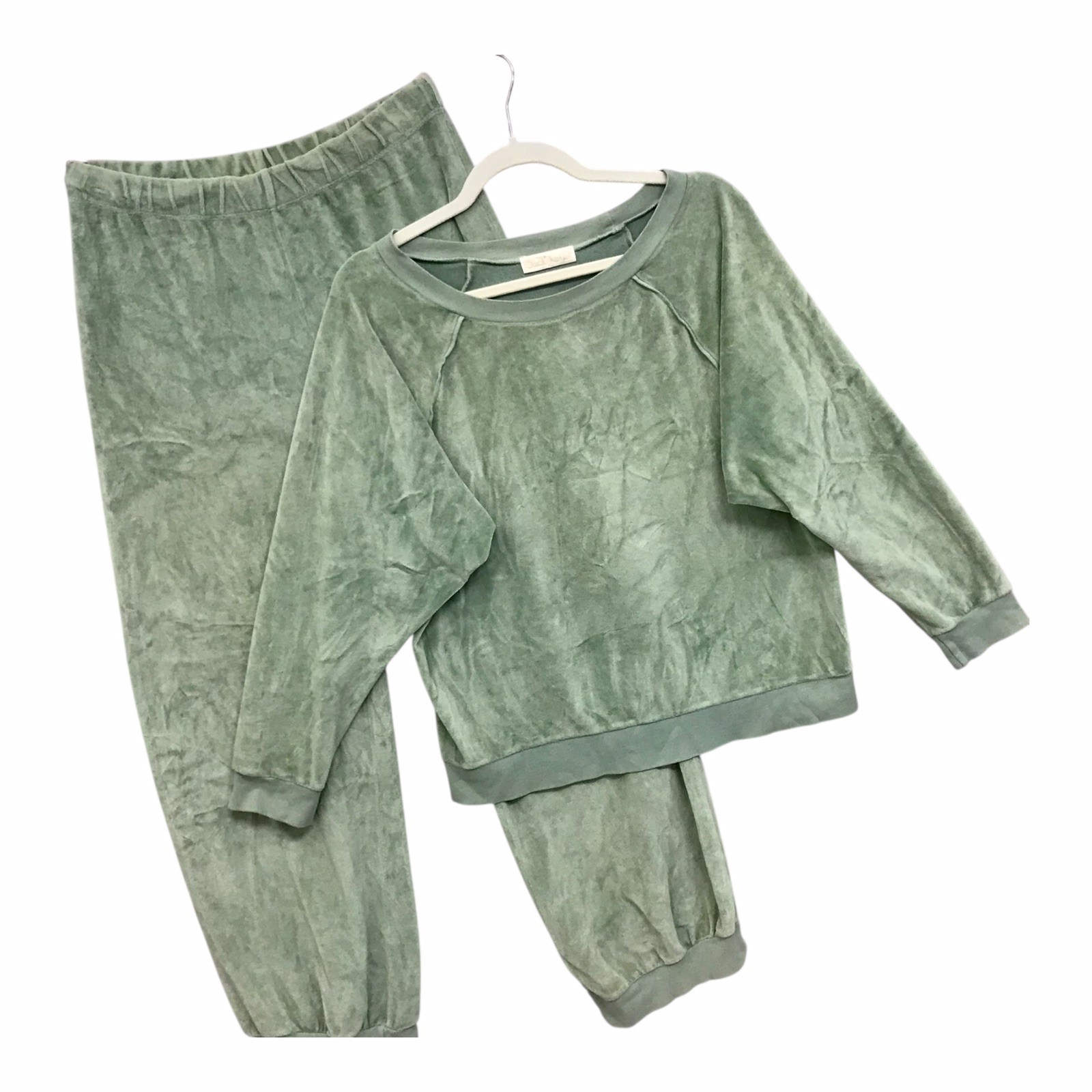 Suzie Kondi Velour Harem Tracksuit In Cotswold Green Lounge Quiet Luxury Sz M