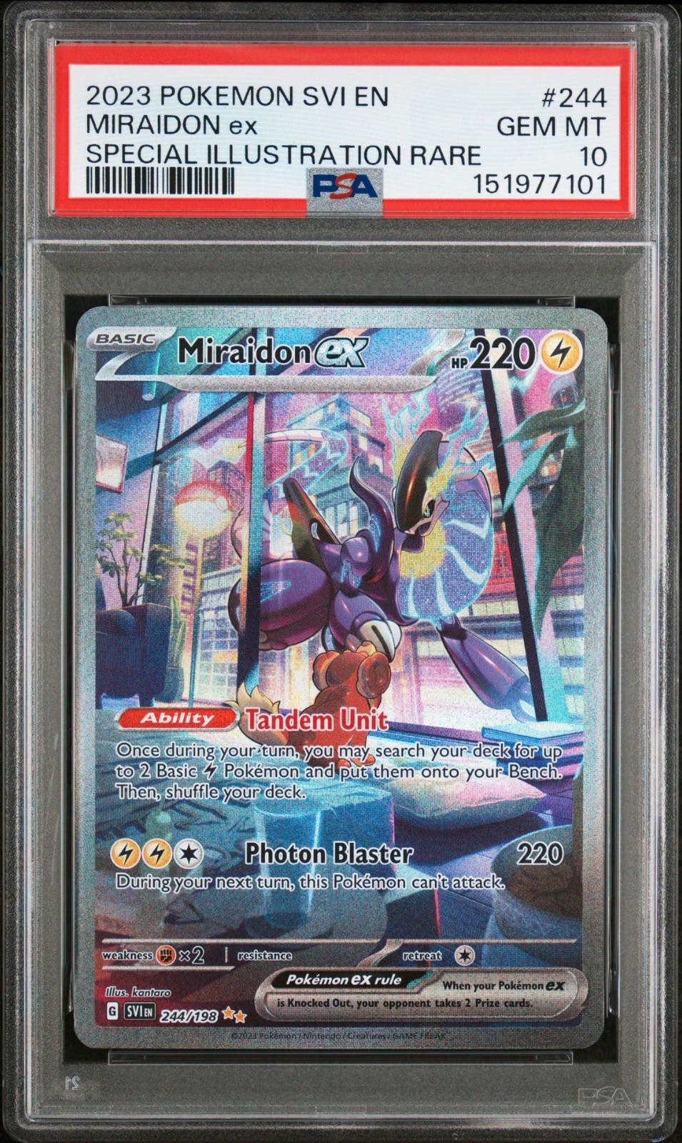 2023 Pokemon SV Miraidon ex Special Illustration Rare #244/198 PSA 10 GEM MINT