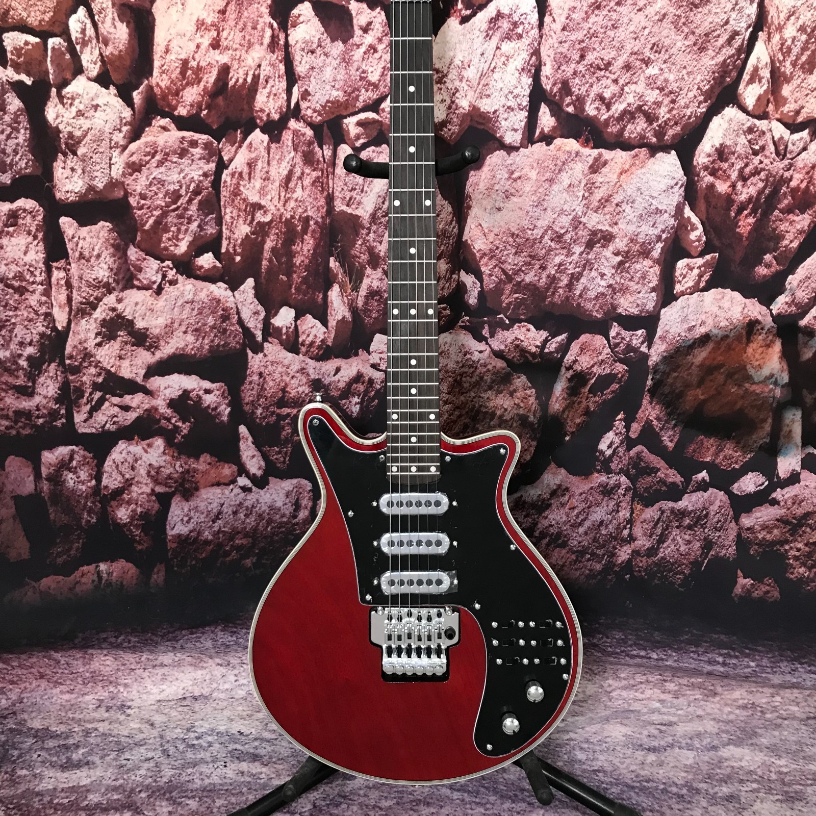 High-end custom 6-string red electric guitar tremolo system in stock