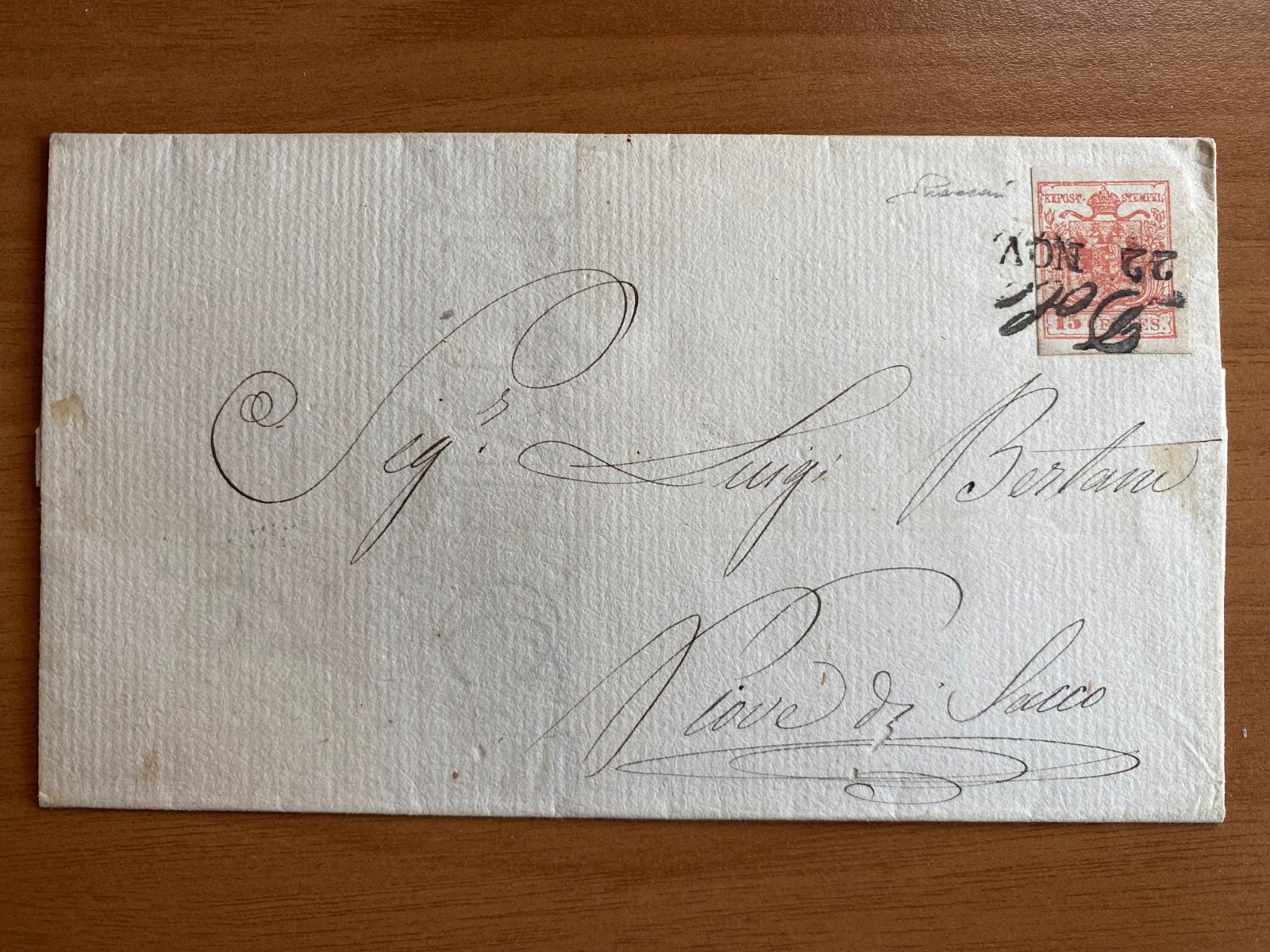LOMBARD V. No. 6a LETTER FROM DOLO (VE) TO RAIN OF SACCO Saxon 2017 € 100.00