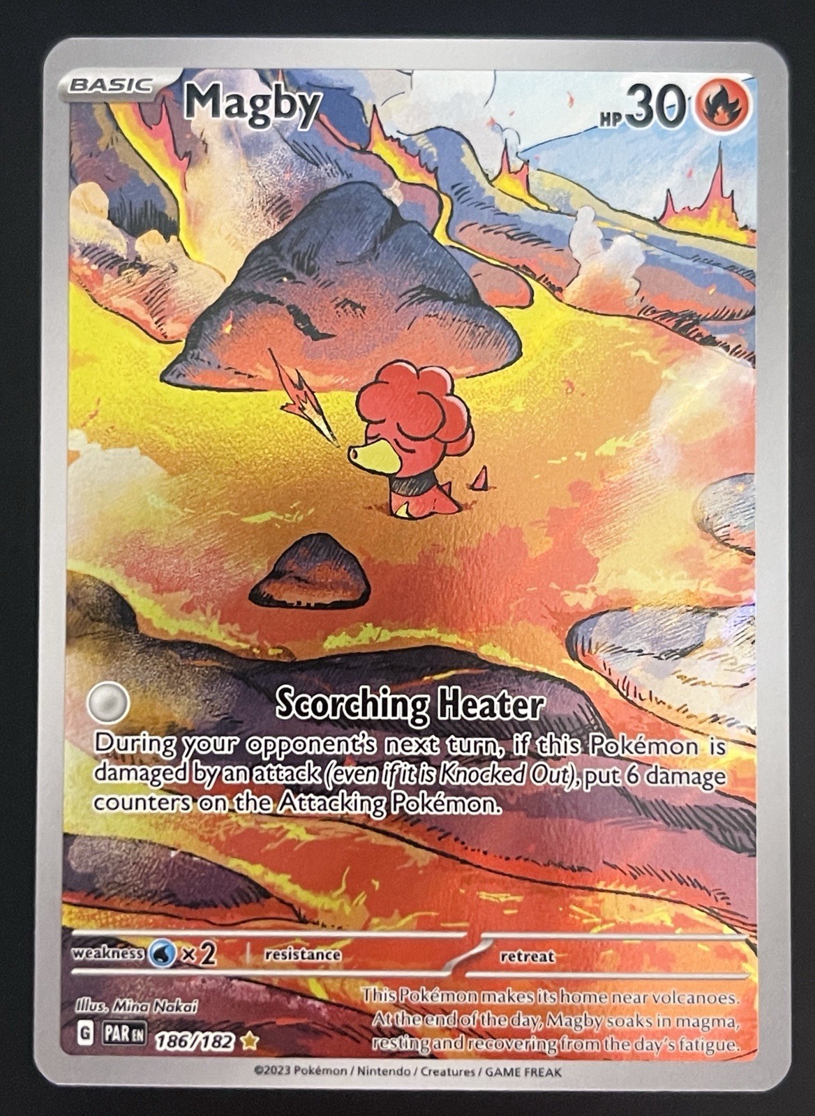 Pokemon TCG SV04 Paradox Rift Magby 186/182 IR - English