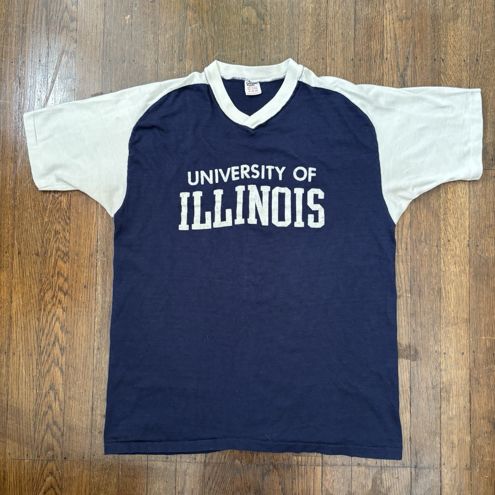 VTG 70s/80s Collegiate Pacific Single Stitch University of Illinois T Shirt XL