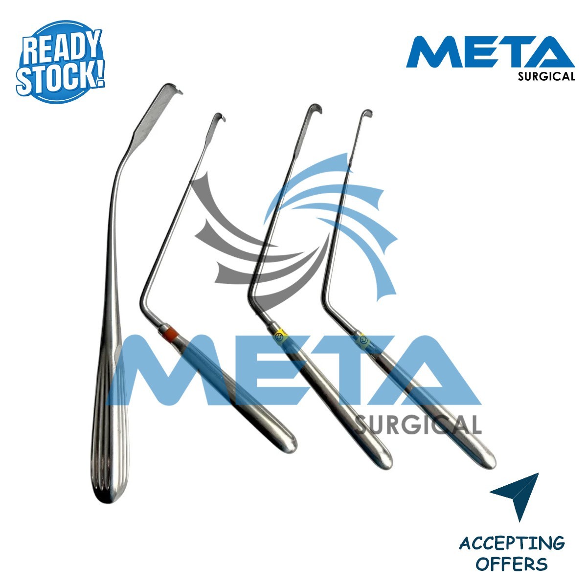 Buxton 74-7600 Scoville Nerve root retractor set of 4 PCS Neuro Spine Surgery