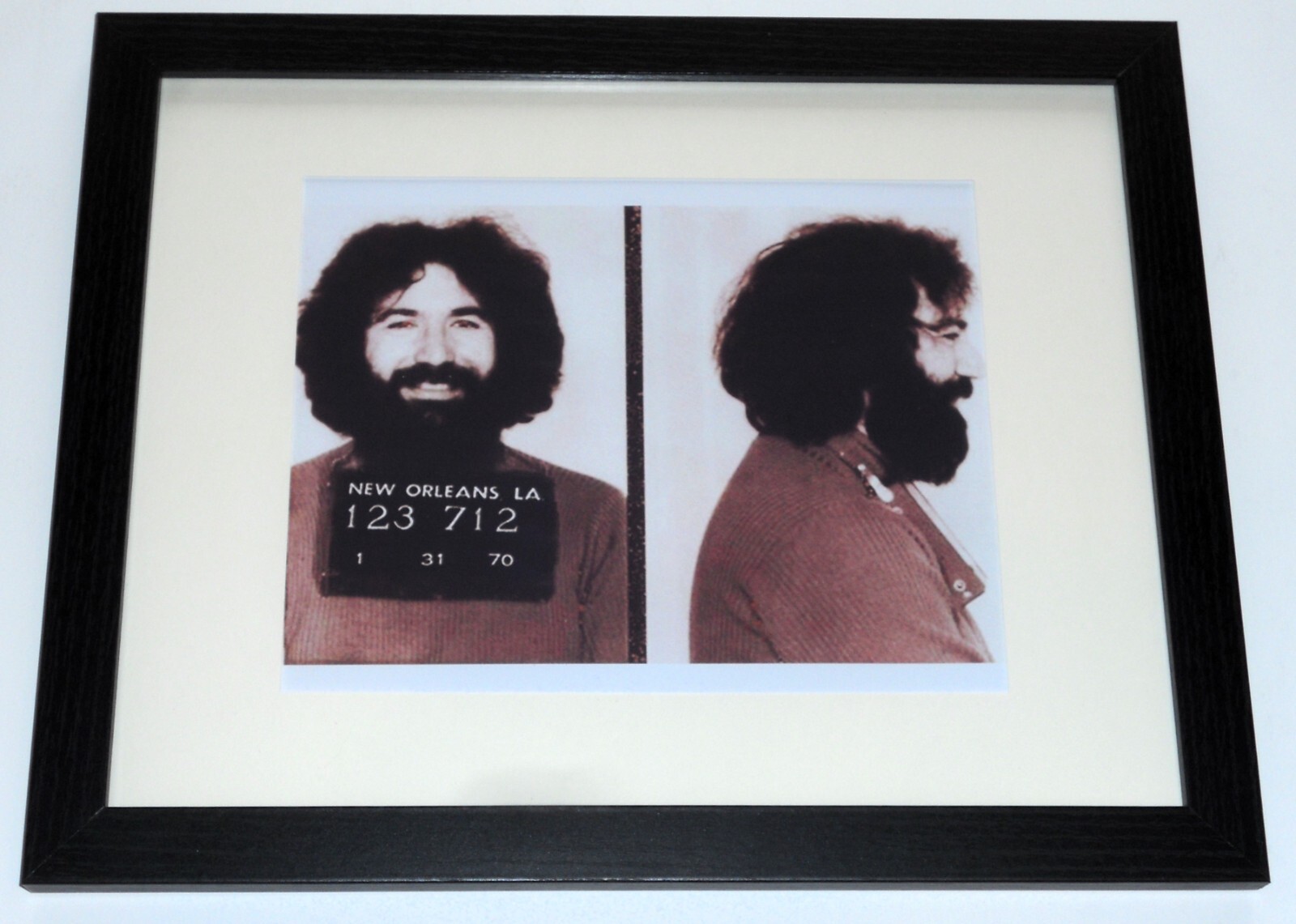 Framed Grateful Dead Jerry Garcia 1970 Mugshot 13