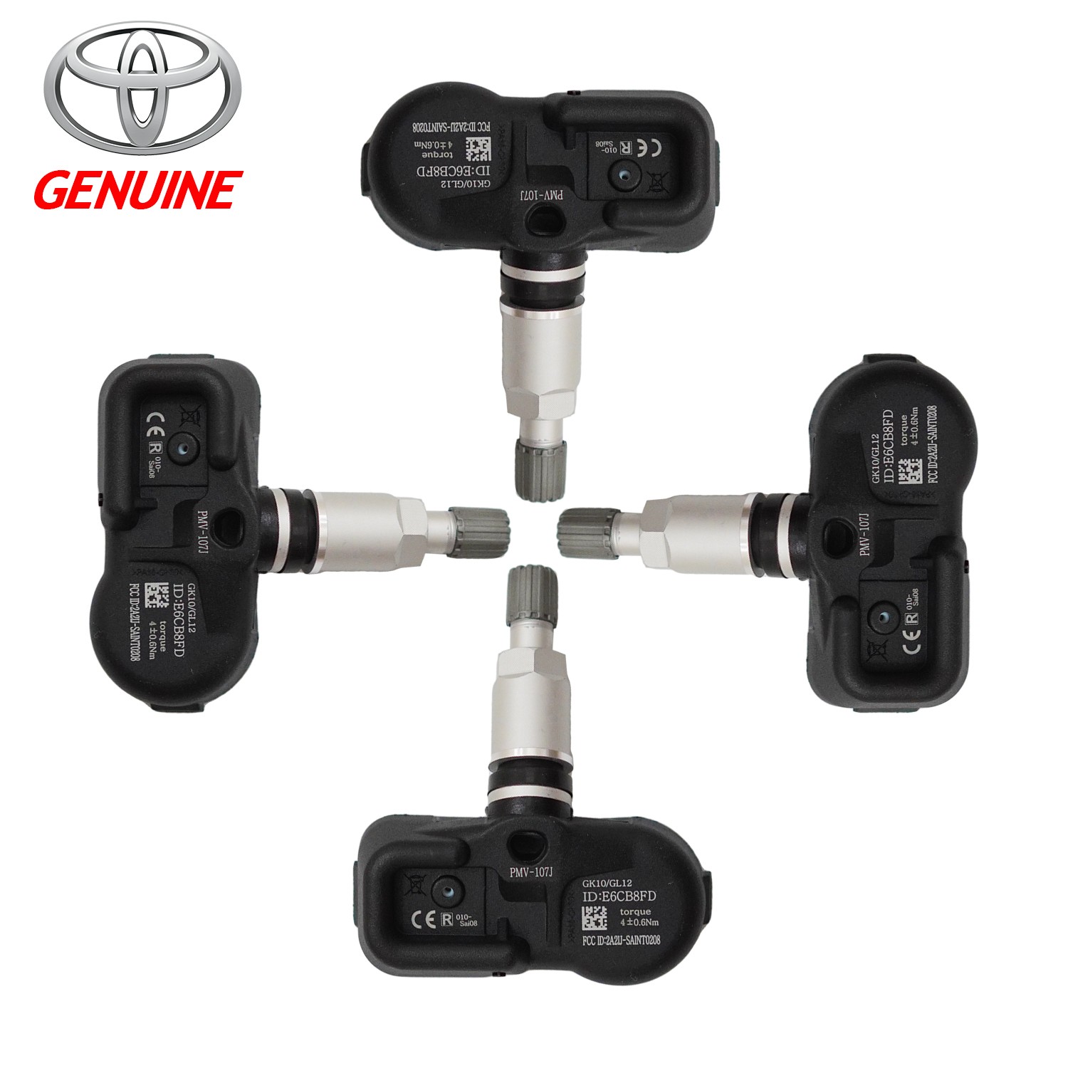 4x OEM Genuine Toyota Tire Pressure Sensor TPMS 42607-33021 PMV-107J