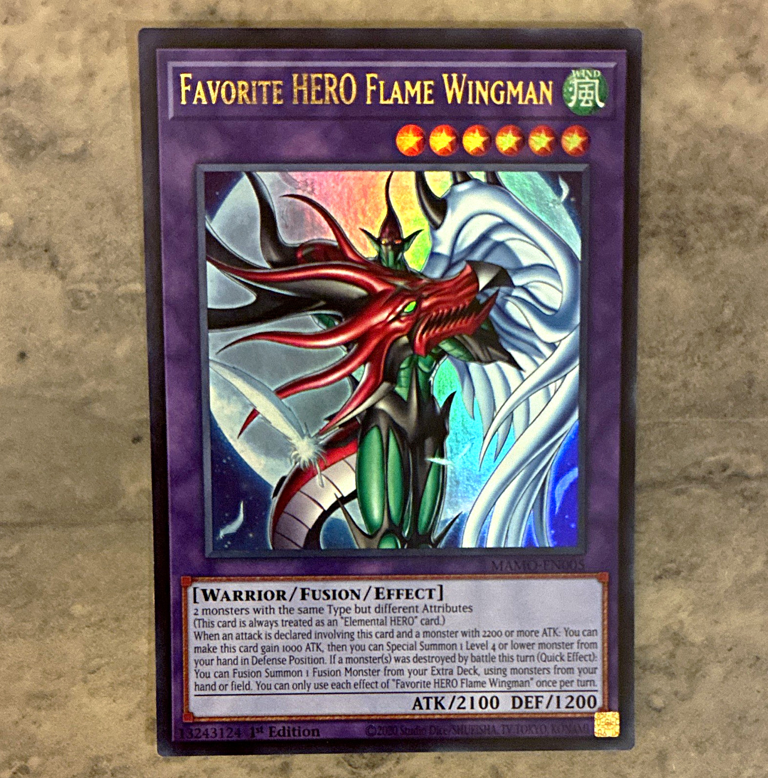 Yu-Gi-Oh TCG - Elemental HERO Flame Wingman - Ultra Rare - MAMO-EN005 Yu-Gi-Oh TCG - Elemental HERO Flame Wingman - Ultra Rare - MAMO-EN005