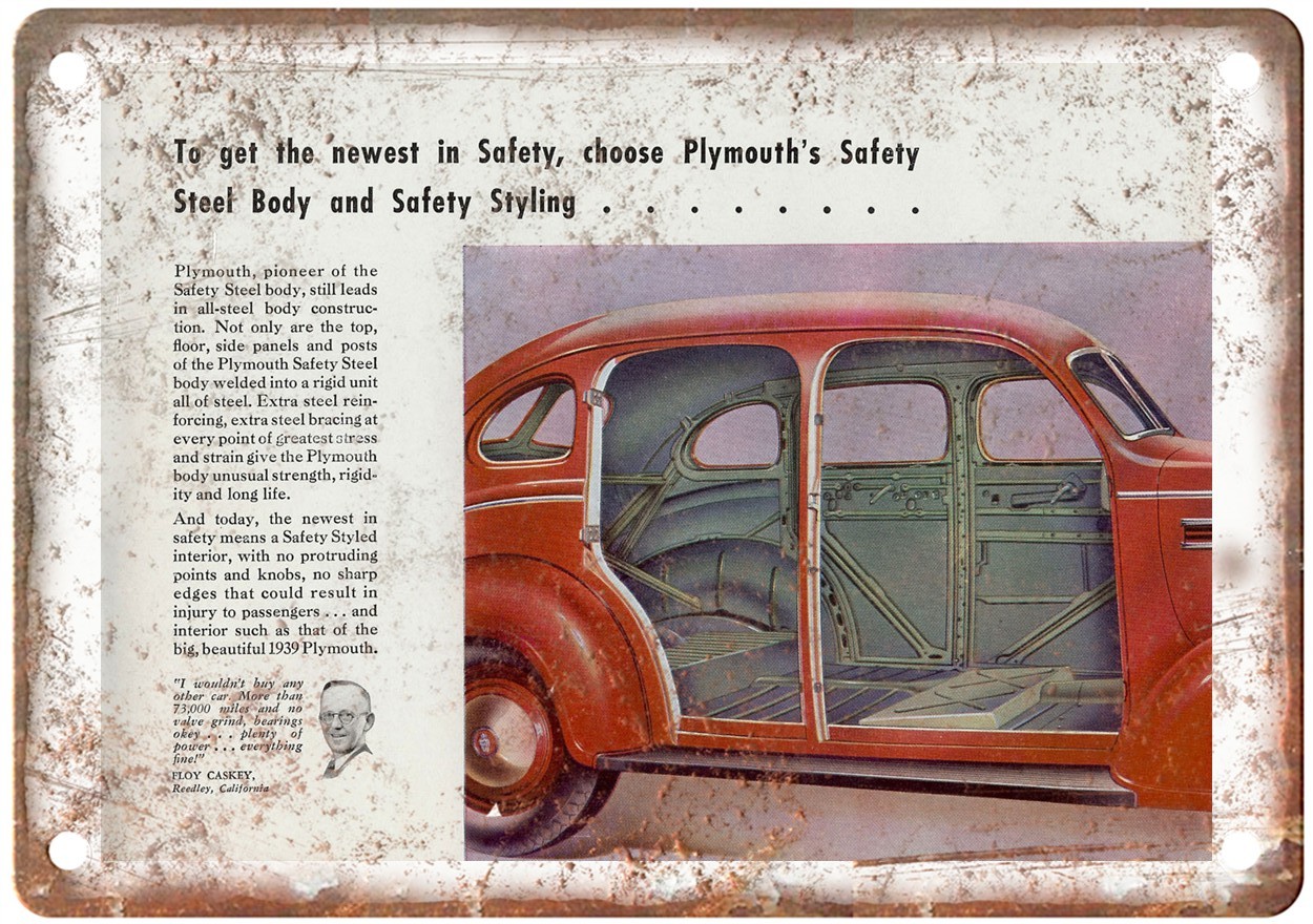 1939 Plymouth Deluxe Vintage Auto Advertisement Retro Look Metal Sign AN1647