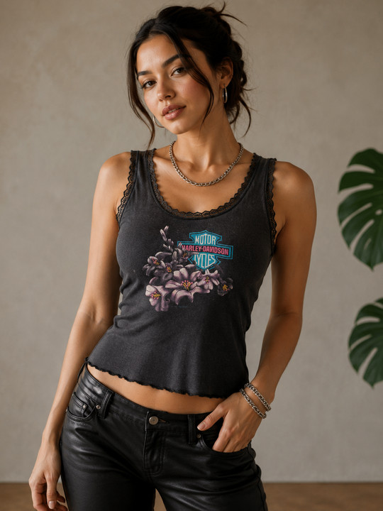 Vintage 1990s Harley-Davidson Longview Texas Tank Top Holoubek RN72199 Rare SM