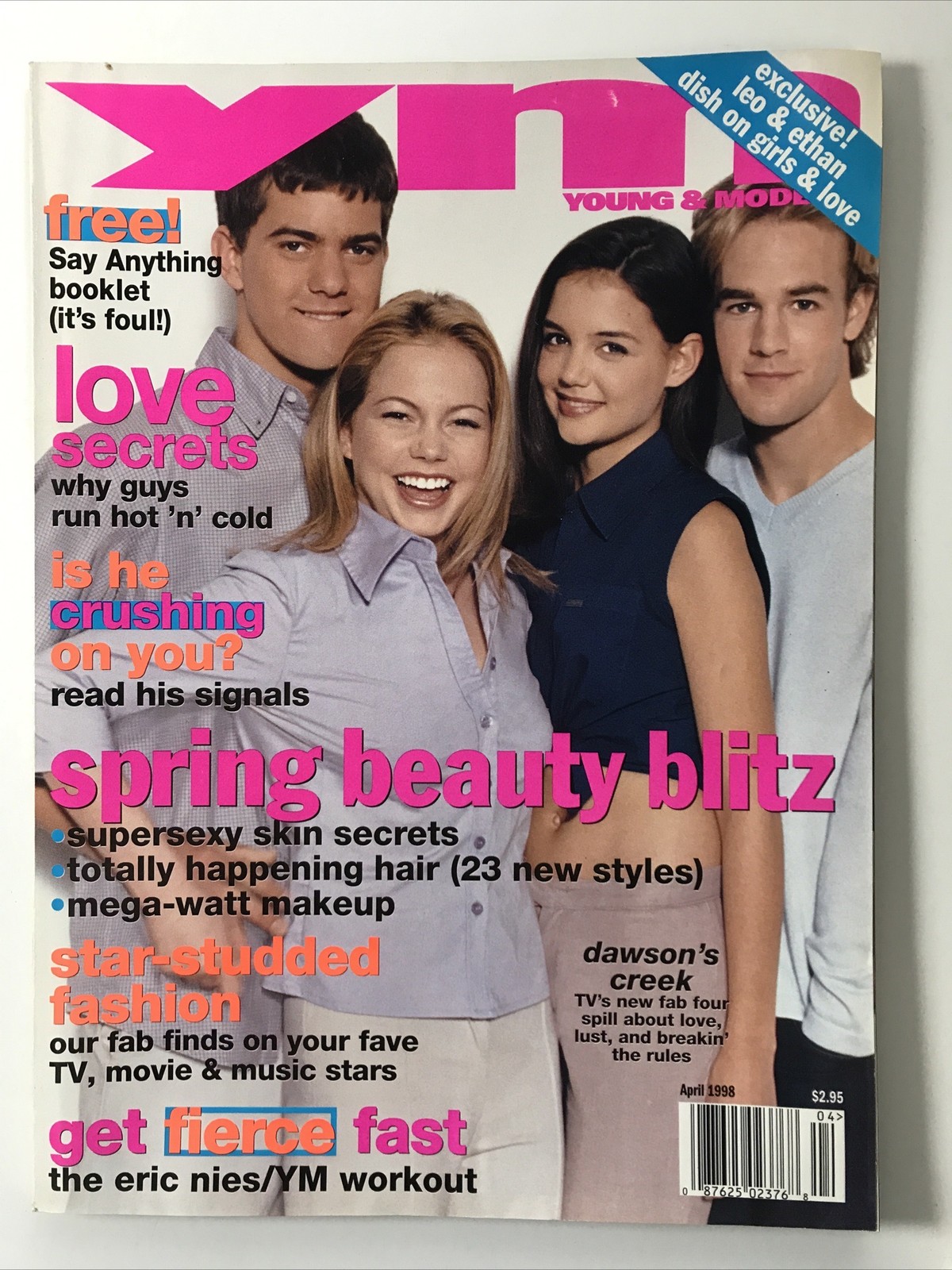 YM YOUNG & MODERN magazine April 1998-Fashion makeup, Dawson\'s Creek No Label