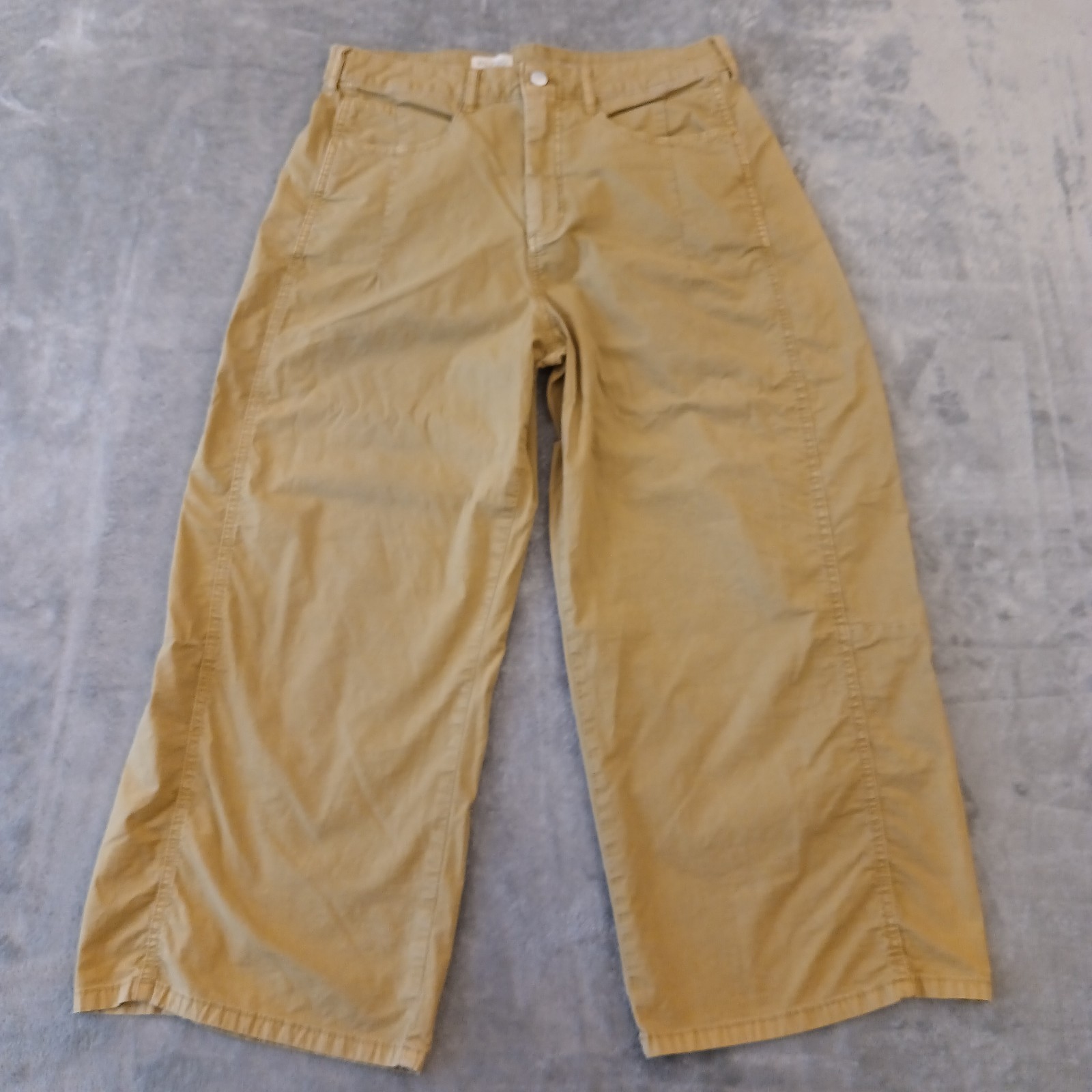 Pilcro Cropped Pants Womens Size 31 Green Wide Leg Pockets 32x24 High Rise Pilcro Cropped Pants Womens Size 31 Green Wide Leg Pockets 32x24 High Rise