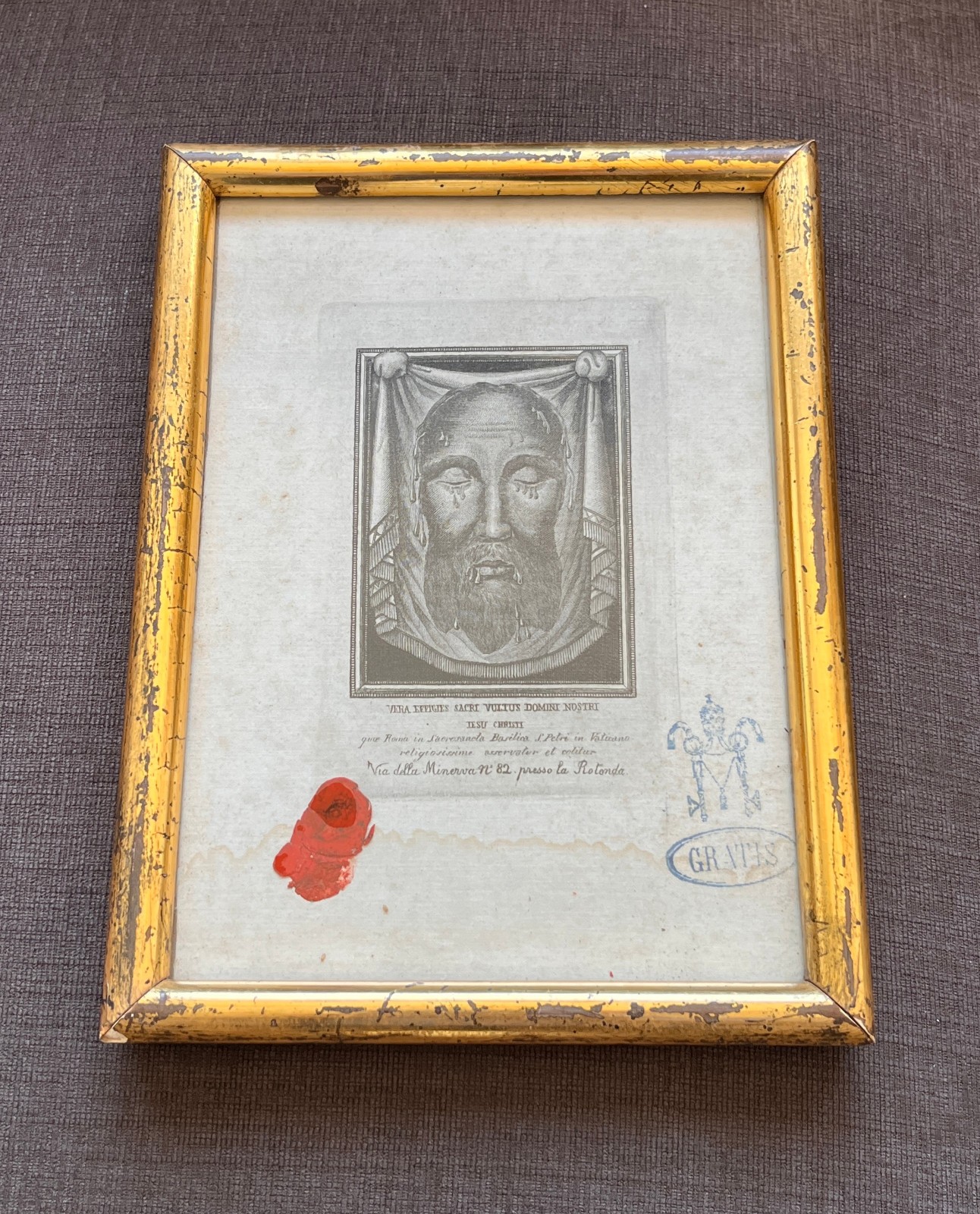 Relic - Veil of Veronica - The Holy Face of Jesus - Sudarium - COA 1885