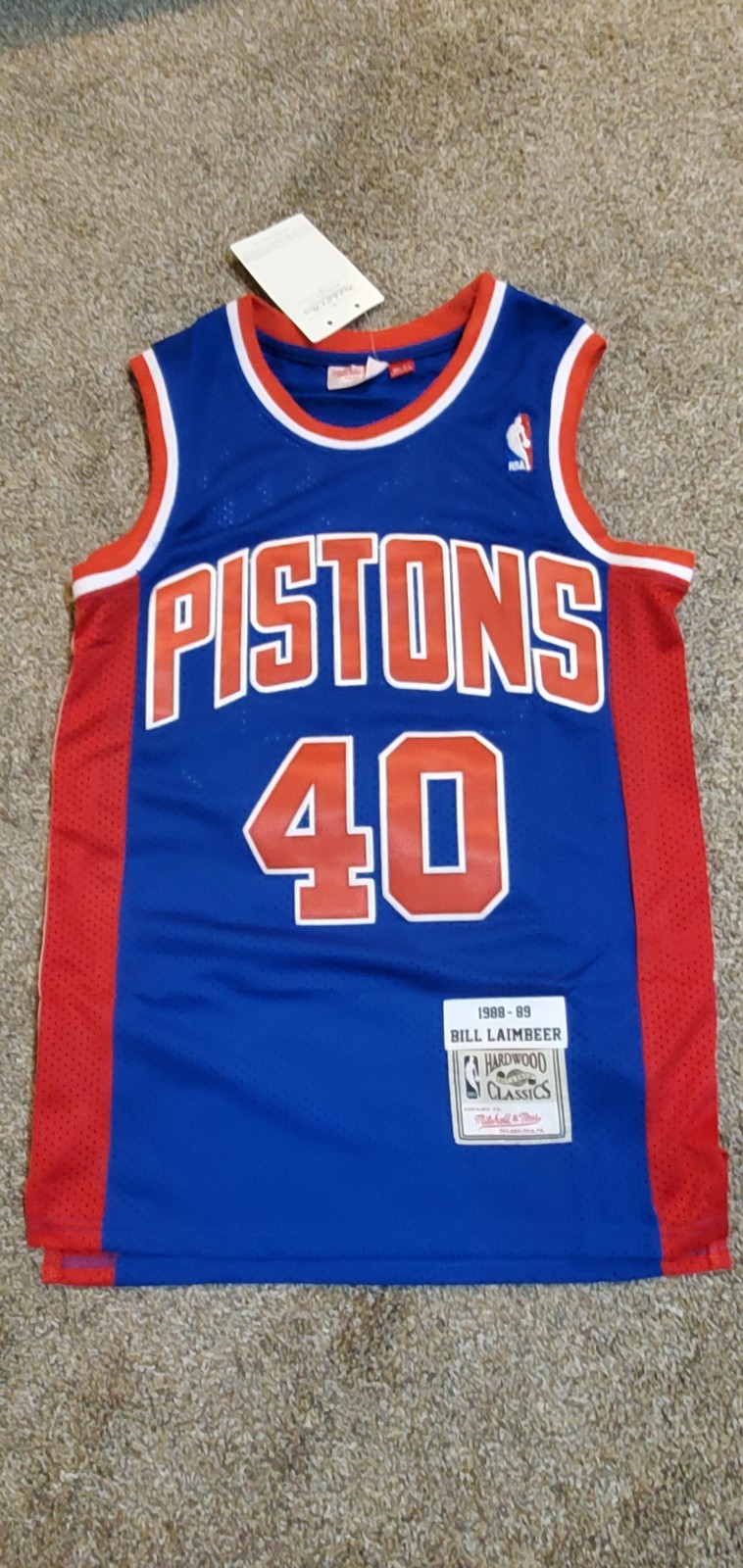 Bill Laimbeer Detroit Pistons NBA Basketball Jersey - Brand New - Adult Small S
