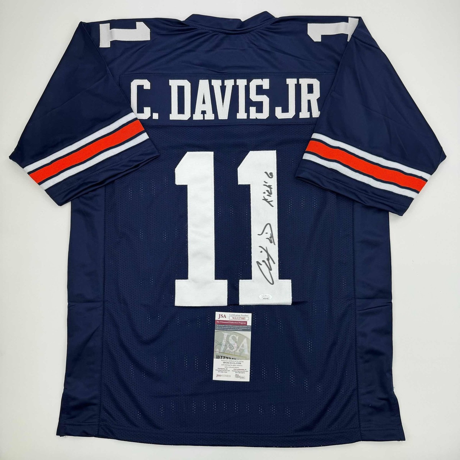 Autographed/Signed Chris Davis Jr. Auburn Blue College Jersey JSA COA Autographed/Signed Chris Davis Jr. Auburn Blue College Jersey JSA COA