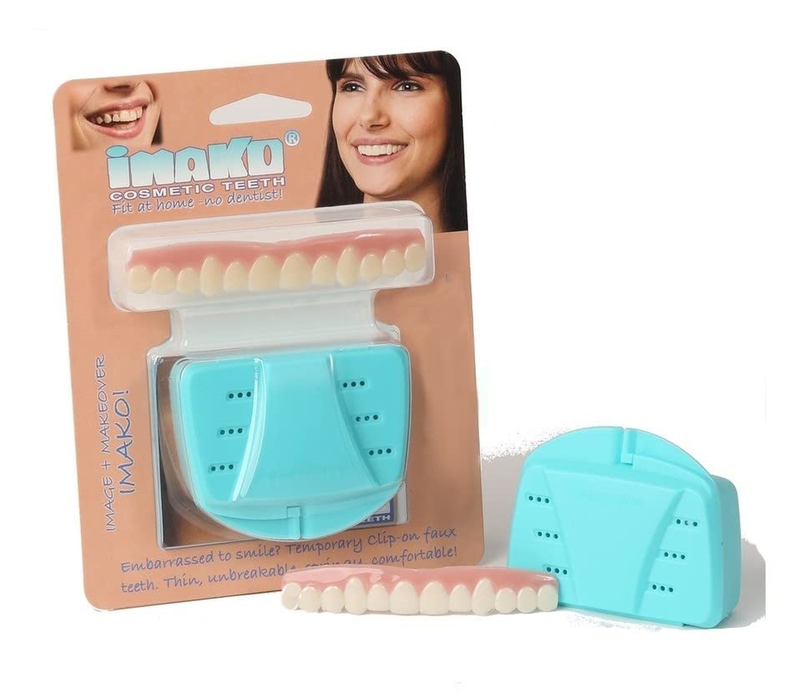 Imako Premium Cosmetic Teeth - 1 Pack - Large, Natural White - Upper Veneers ...