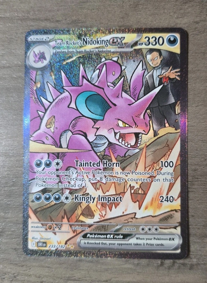 🚀Pokemon TCG Destined Rivals Team Rocket\'s Nidoking EX 233/182 SIR Holo MINT🚀 🚀Pokemon TCG Destined Rivals Team Rocket\'s Nidoking EX 233/182 SIR Holo MINT🚀