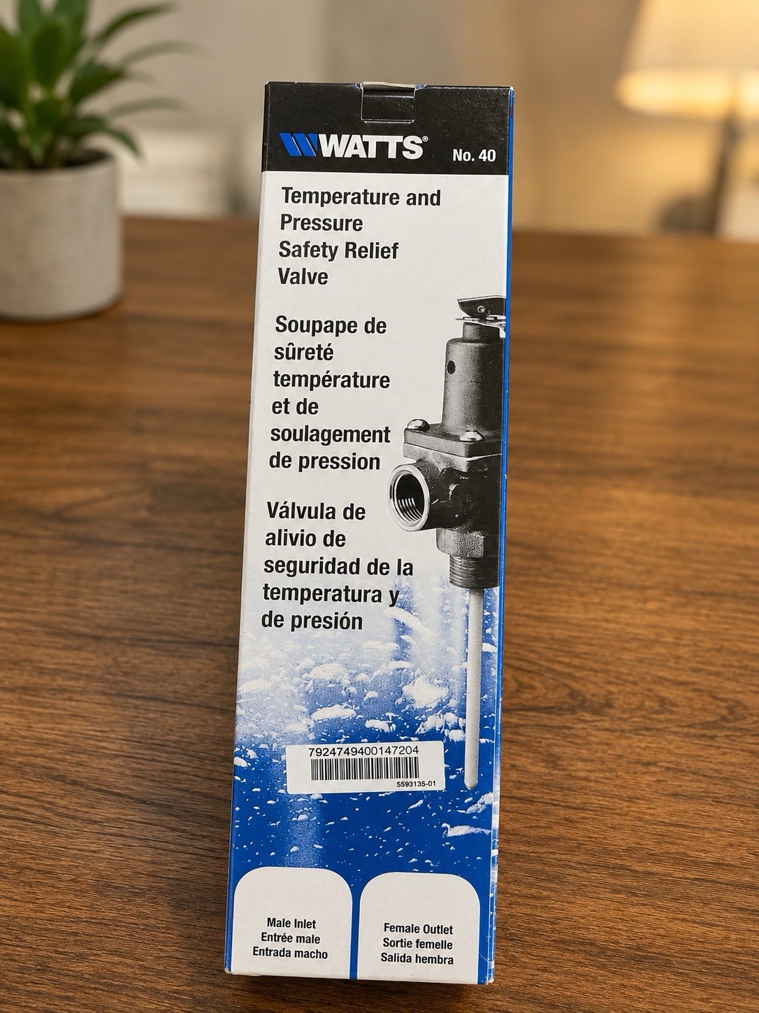 Watts LF40XL No. 40 T&P Safety Relief Valve 3/4in Brass 150-210 PSI. 0556016