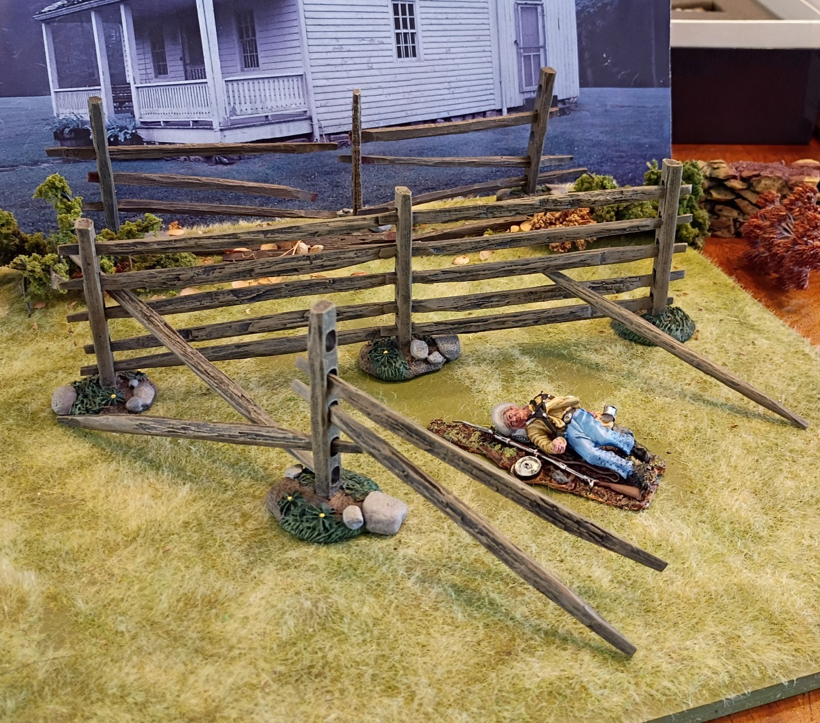ACW Civil war Britains rare 17615 Split Rail Fence set  54mm fits Conte