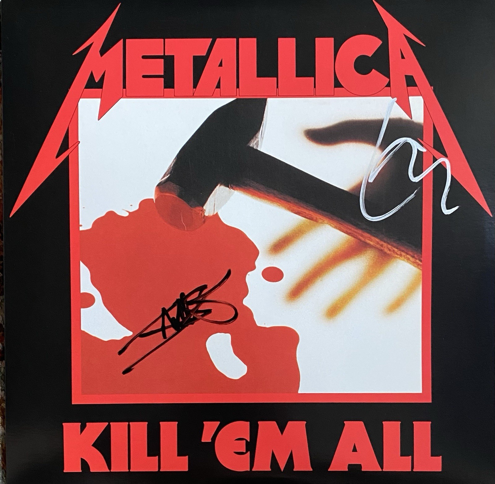 JAMES HETFIELD LARS ULRICH AUTOGRAPHED SIGNED METALLICA KILL EM ALL VINYL