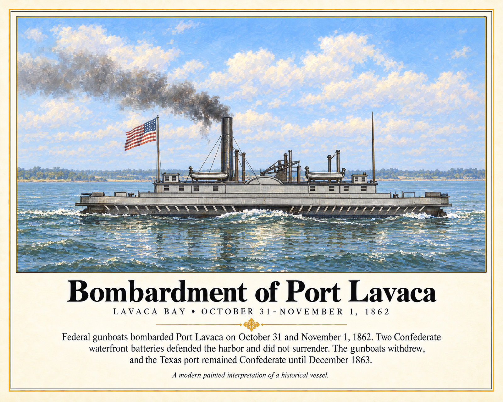 Bombardment of Port Lavaca Detailed Civil War Art/468578806