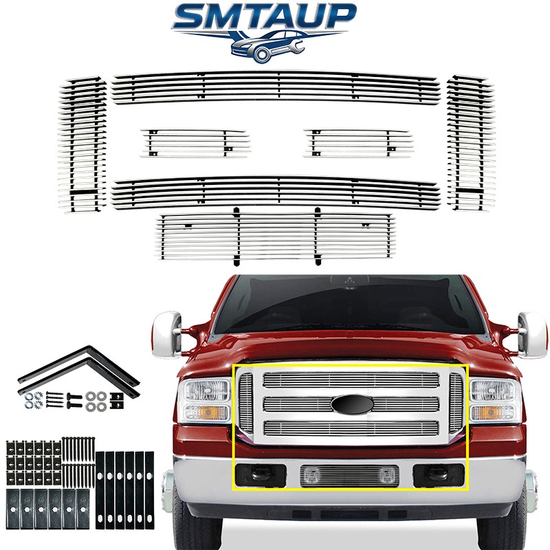 Chrome Billet Grill For 08-10 Ford F-250/F-350/F-450/F550 Super Duty Grille 7pcs