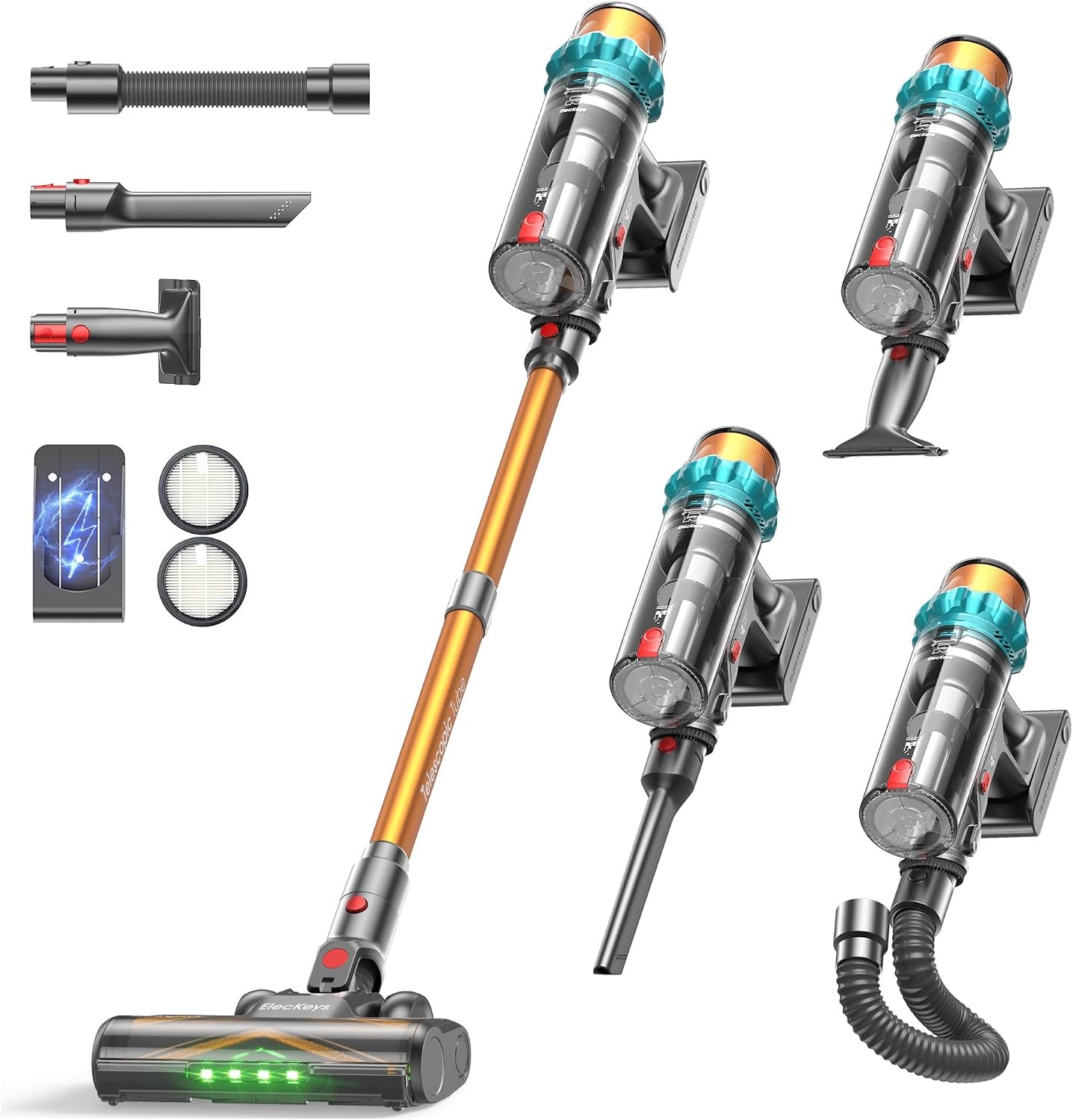 ElecKeys Cordless Vacuum 55000Pa 650W 70Min Self-Standing Touch Screen Pet Hair