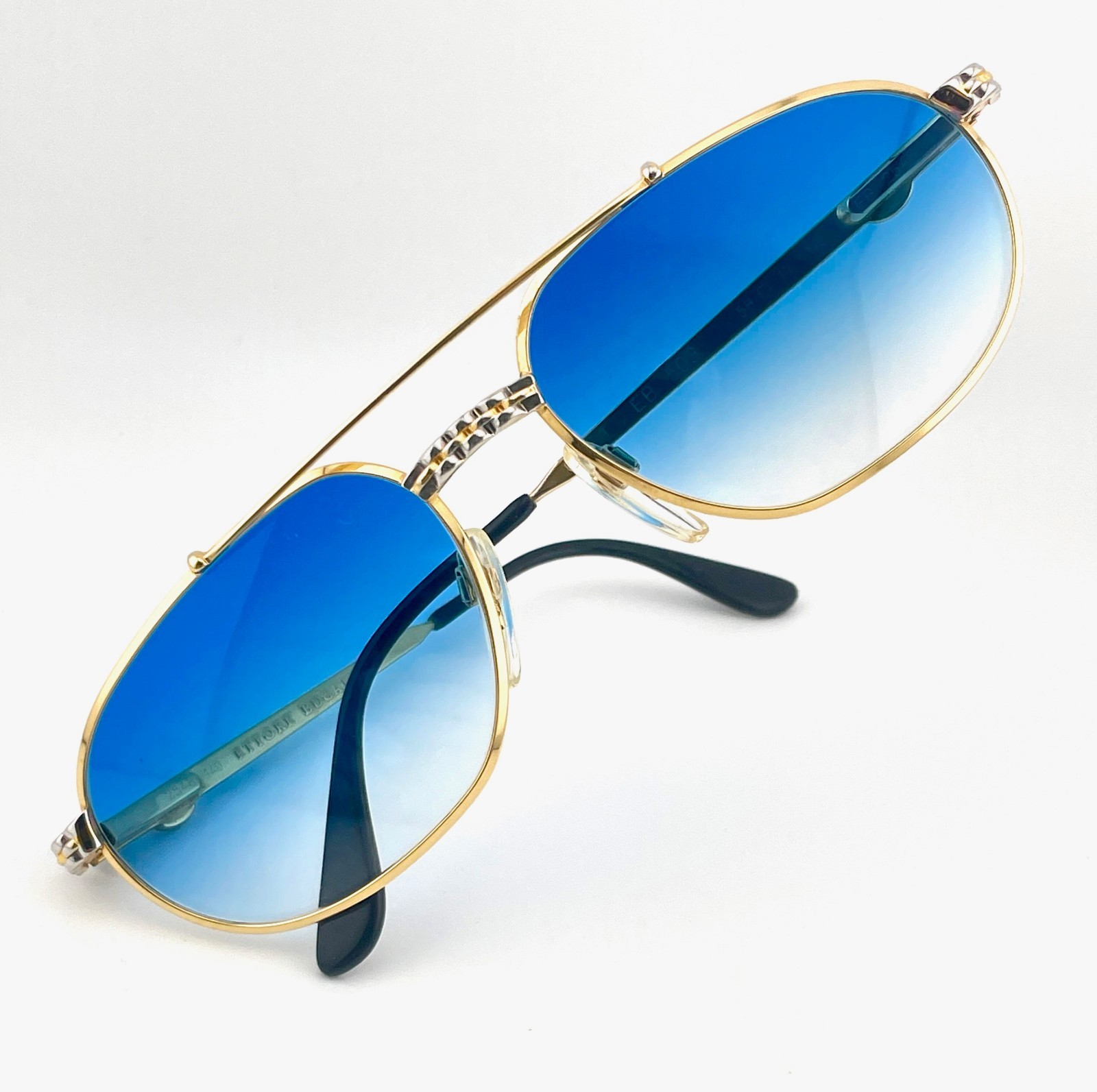 vintage ETTORE BUGATTI EB 503 sunglasses gold platinum France 58/17 MEDIUM 502