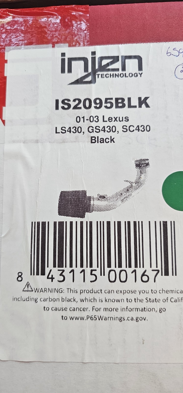 Injen 01-03 Lexus LS430, GS430, SC430 Black