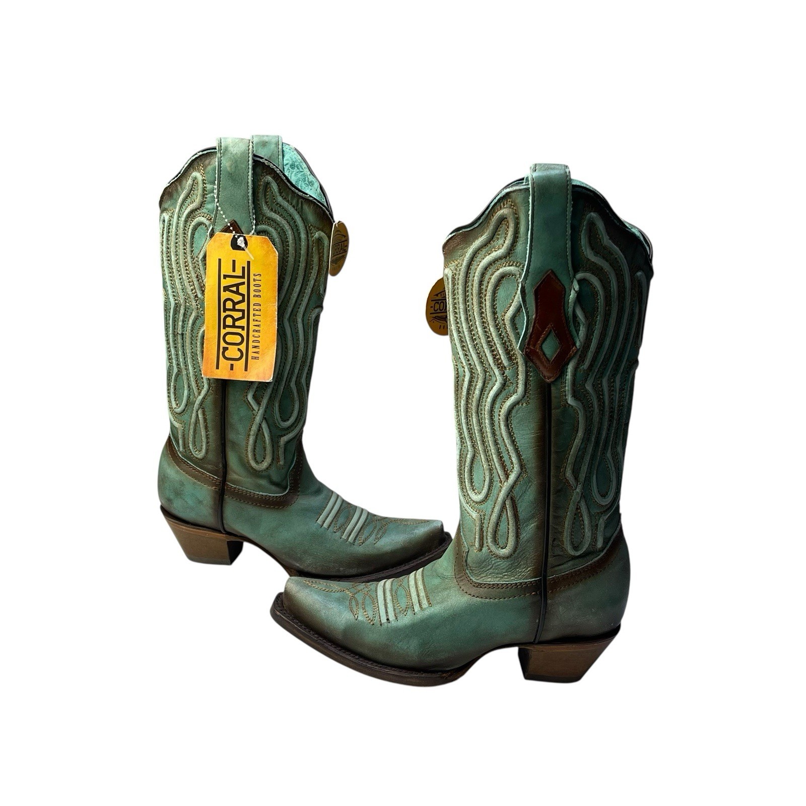 NEW Corral C3870 Women\'s TURQUOISE Embroidered Western Boots Snip Toe Size 6.5M NEW Corral C3870 Women\'s TURQUOISE Embroidered Western Boots Snip Toe Size 6.5M